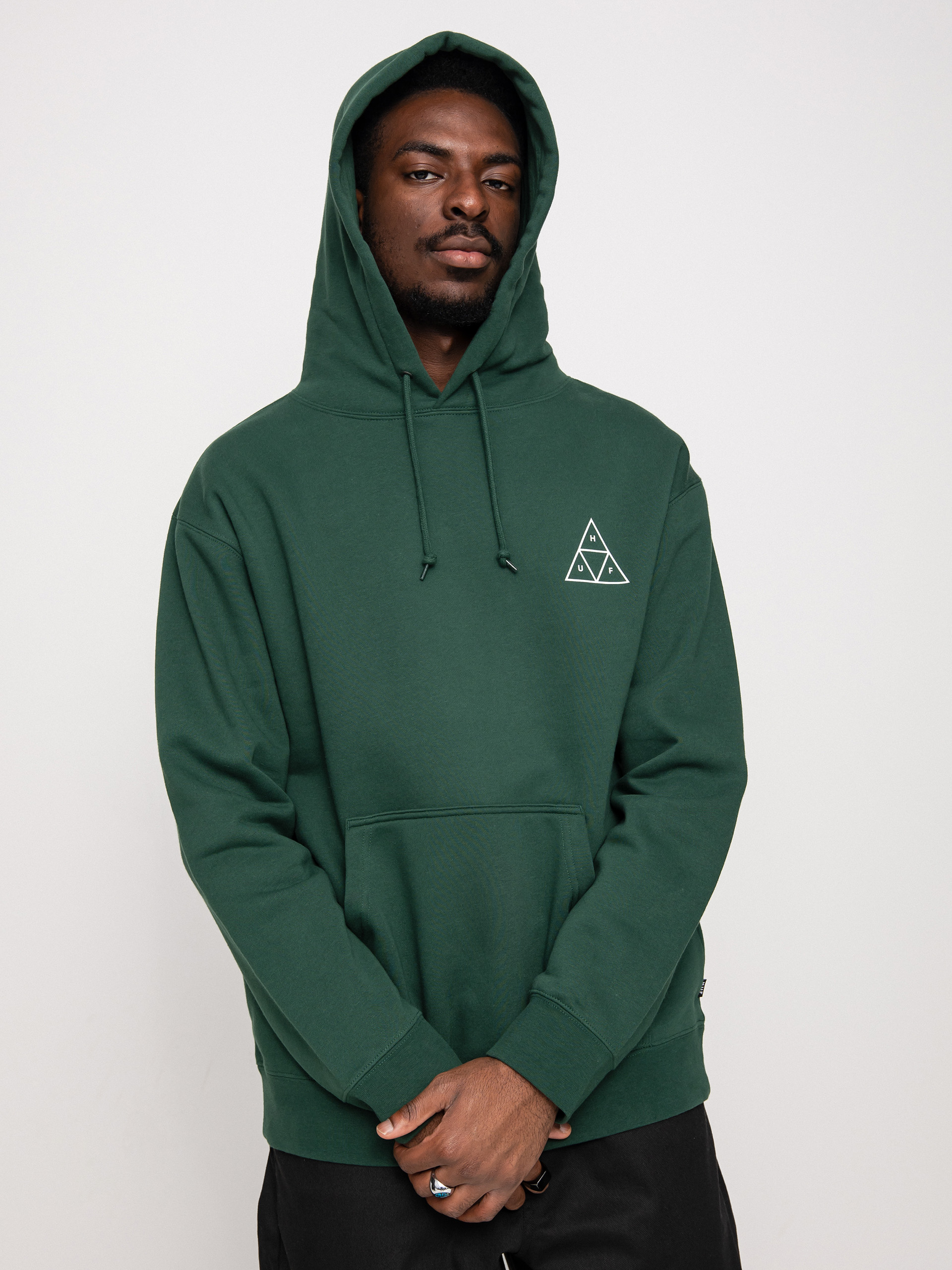 Bluza z kapturem HUF Essentials Triple Triangle HD (forest green)