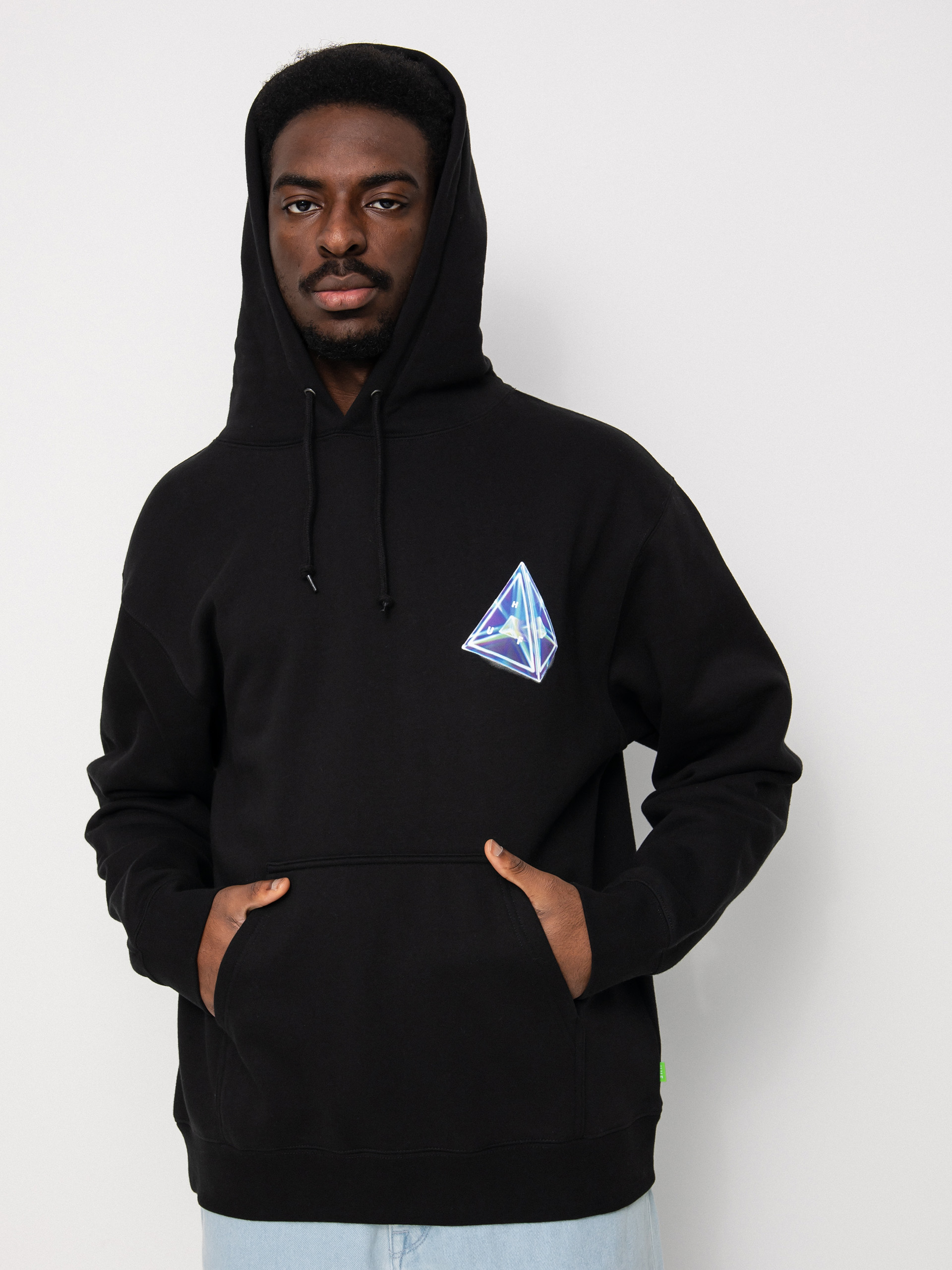 Bluza z kapturem HUF Tesseract Triple Triangle HD (black)