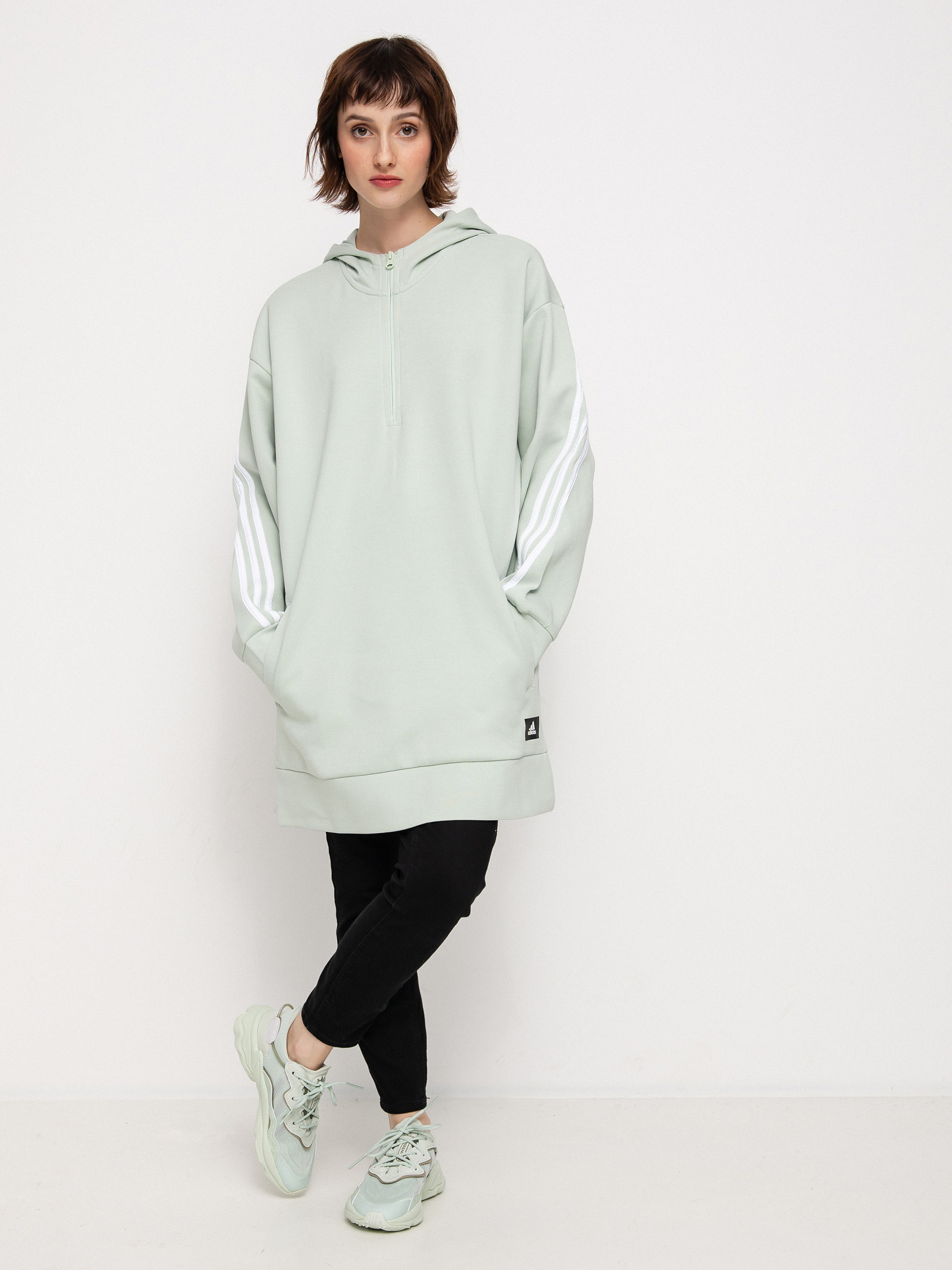 Bluza z kapturem adidas Originals Fi 3S Long HD Wmn (lingrn)