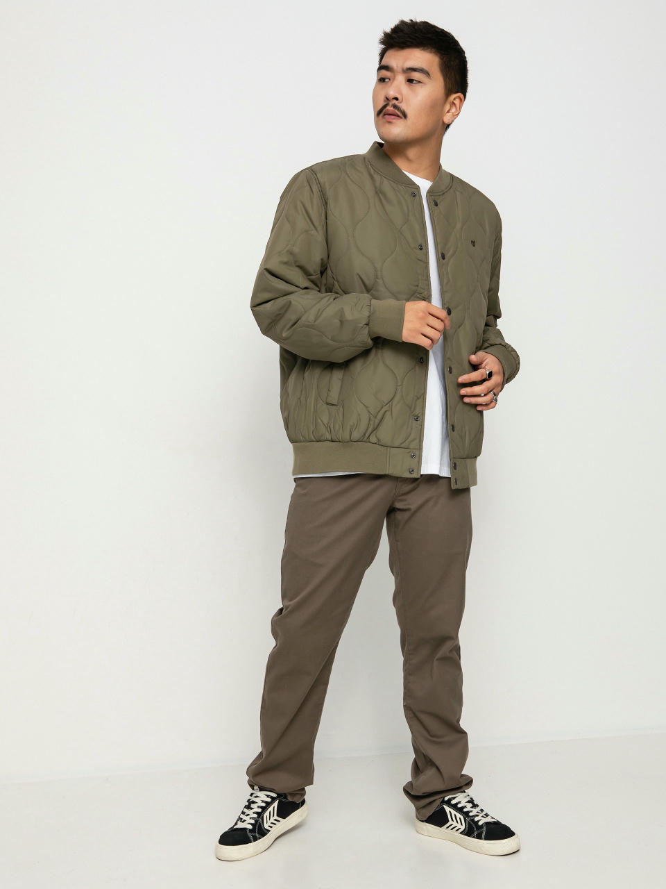 Kurtka Brixton Dillinger Quilted Bomber (military olive)