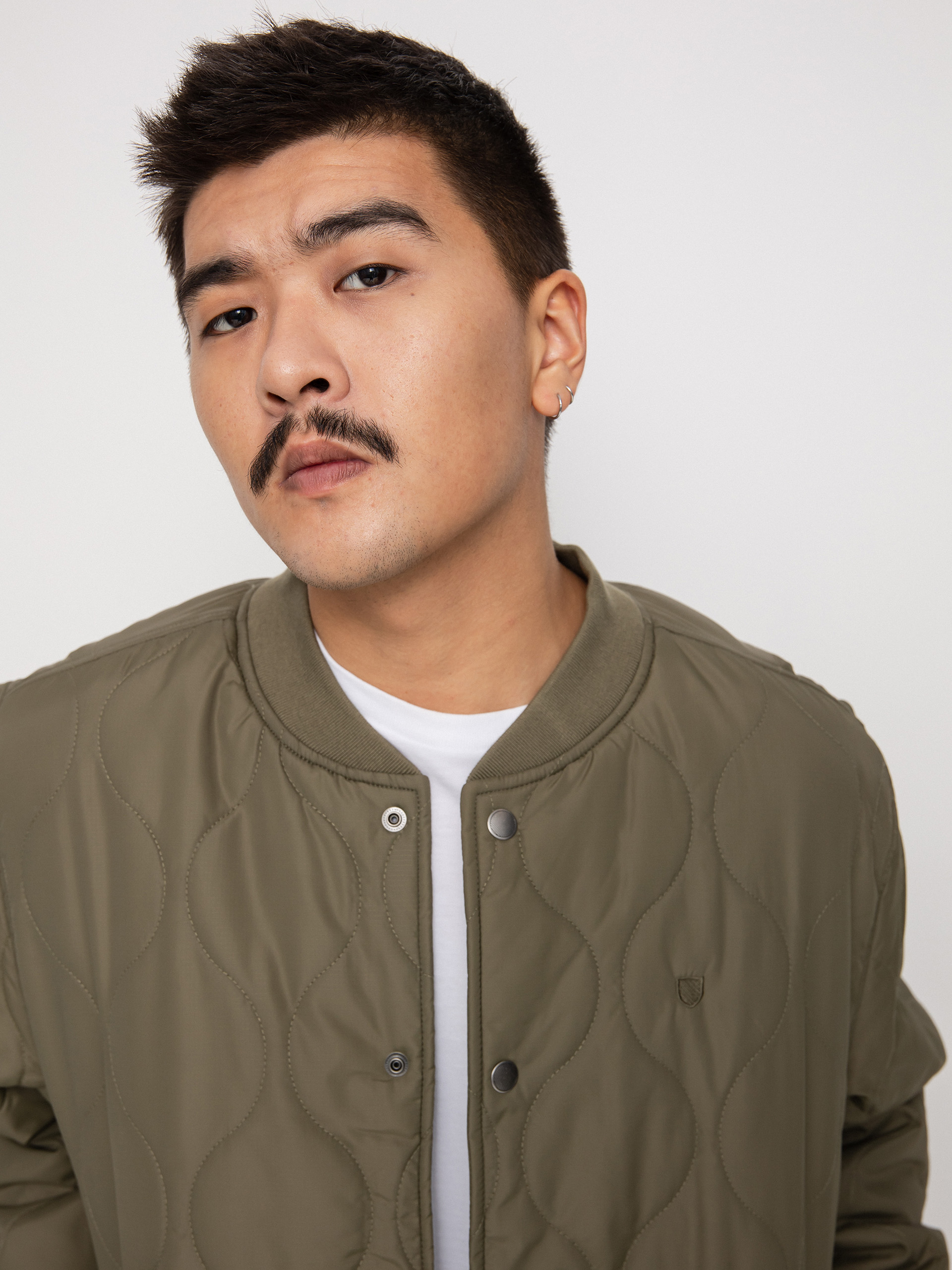 Kurtka Brixton Dillinger Quilted Bomber (military olive)