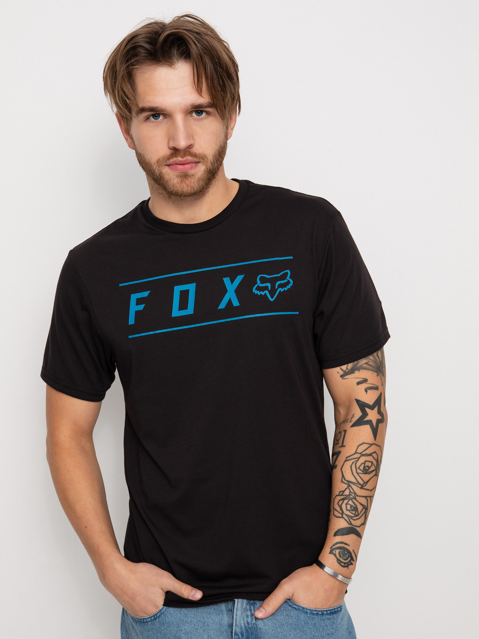 T-shirt Fox Pinnacle Tech (blk/blu)
