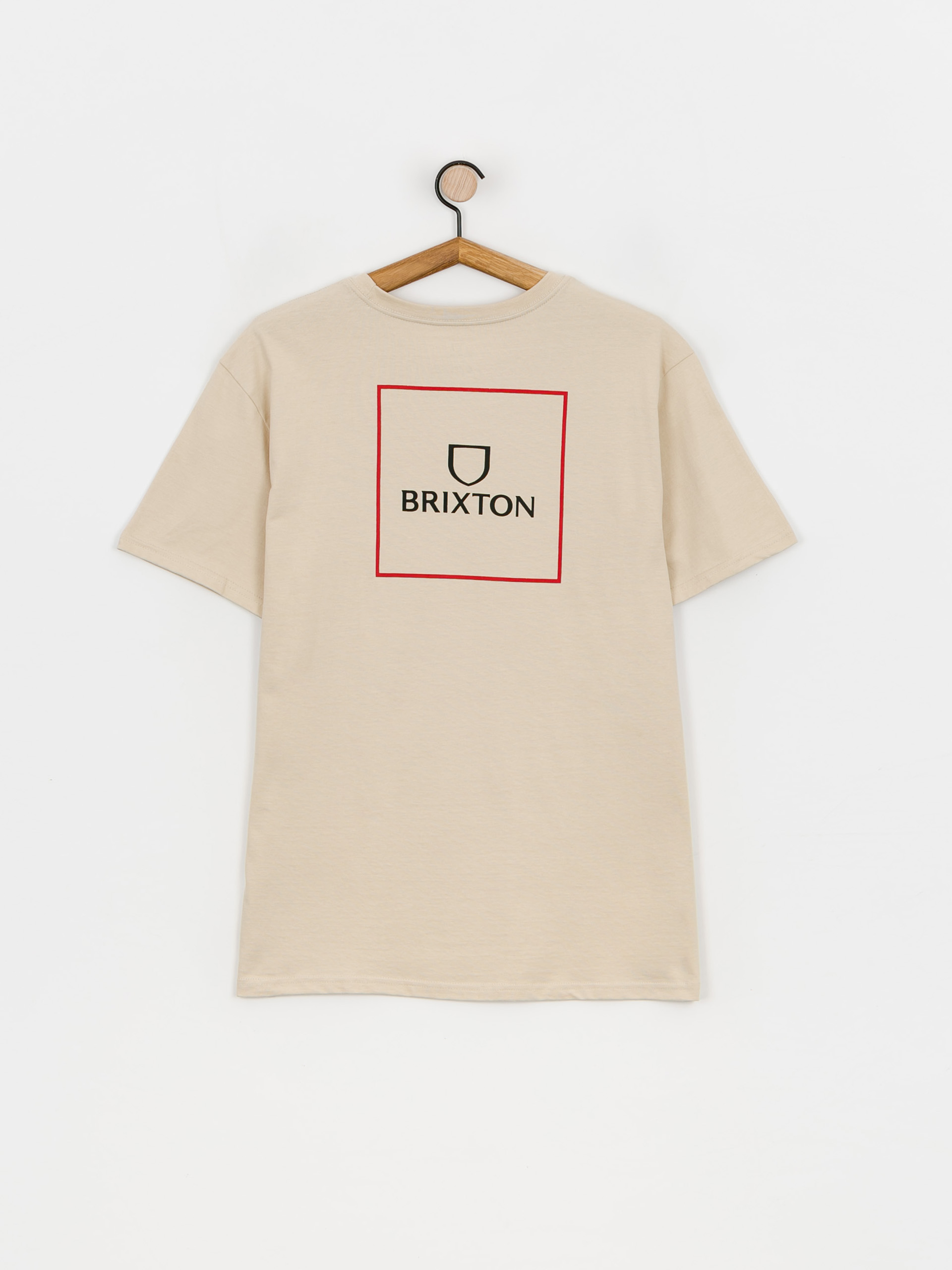 T-shirt Brixton Alpha Square (cream/mars red)