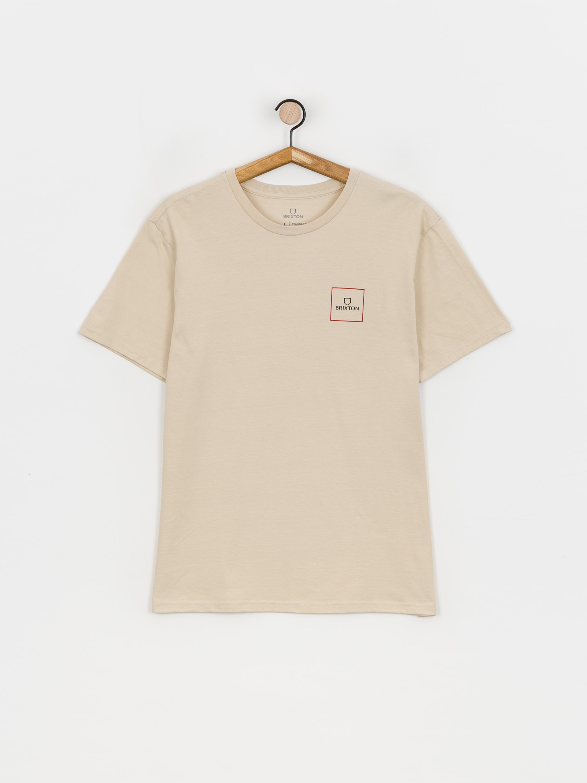 T-shirt Brixton Alpha Square (cream/mars red)