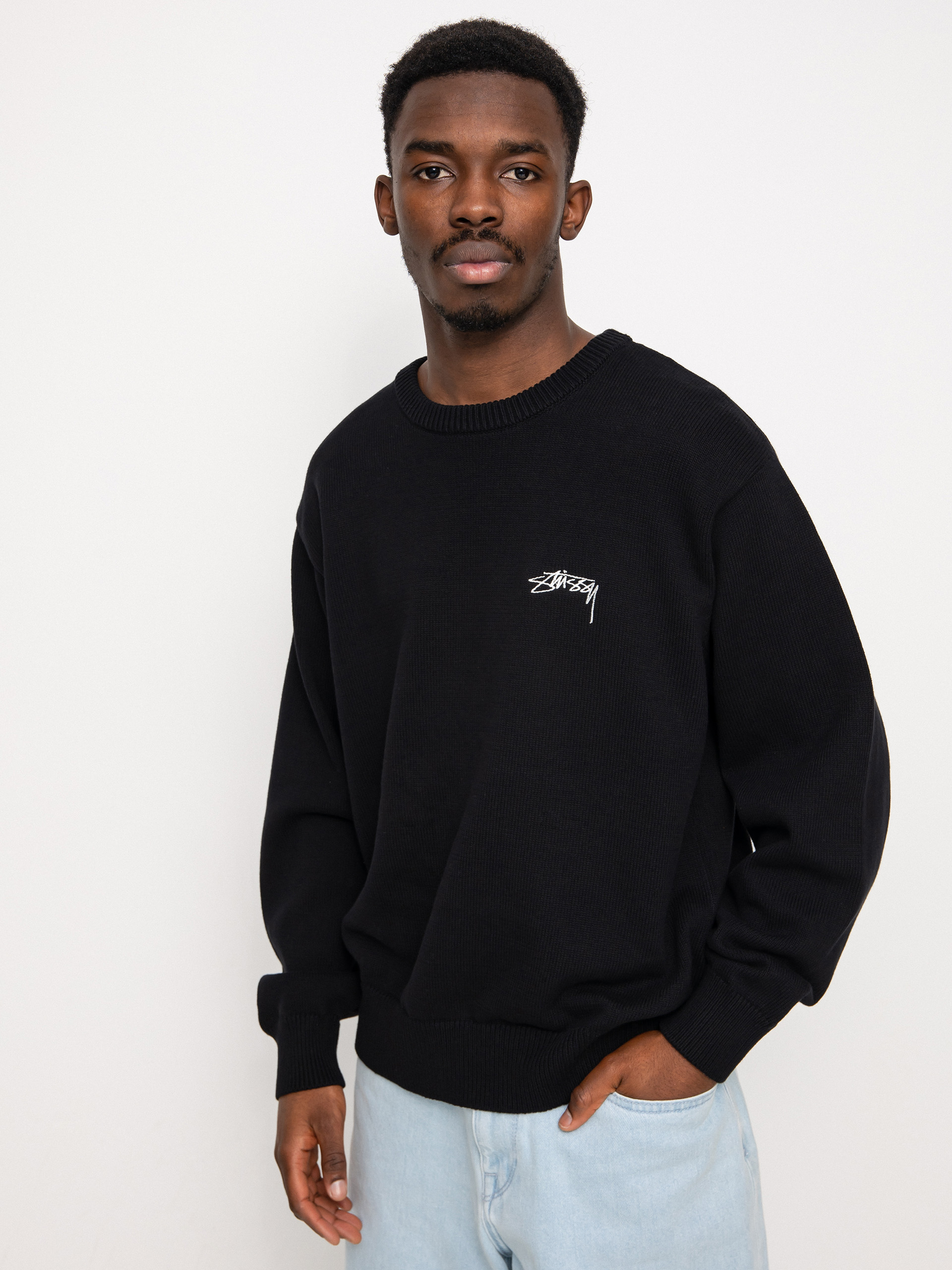 Sweter Stussy Care Label - czarny (black)