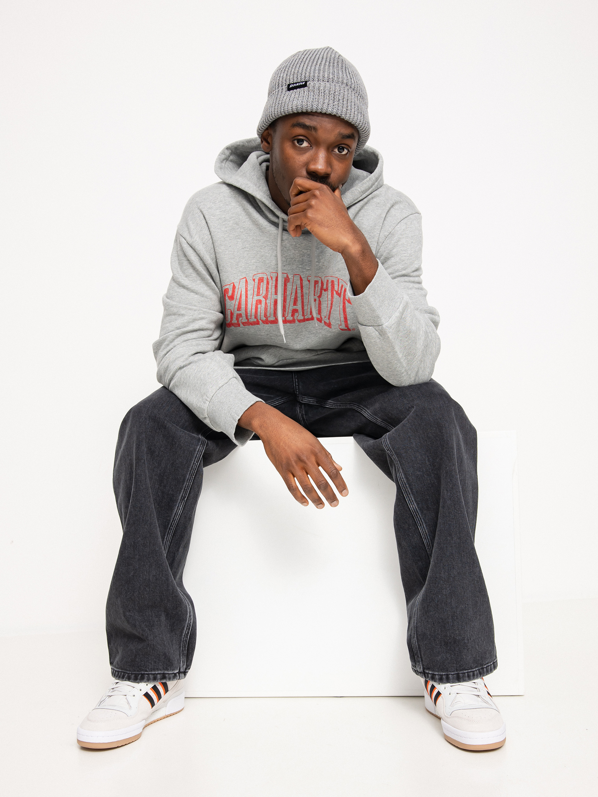 Bluza z kapturem Carhartt WIP Scrawl HD (grey heather/rocket)