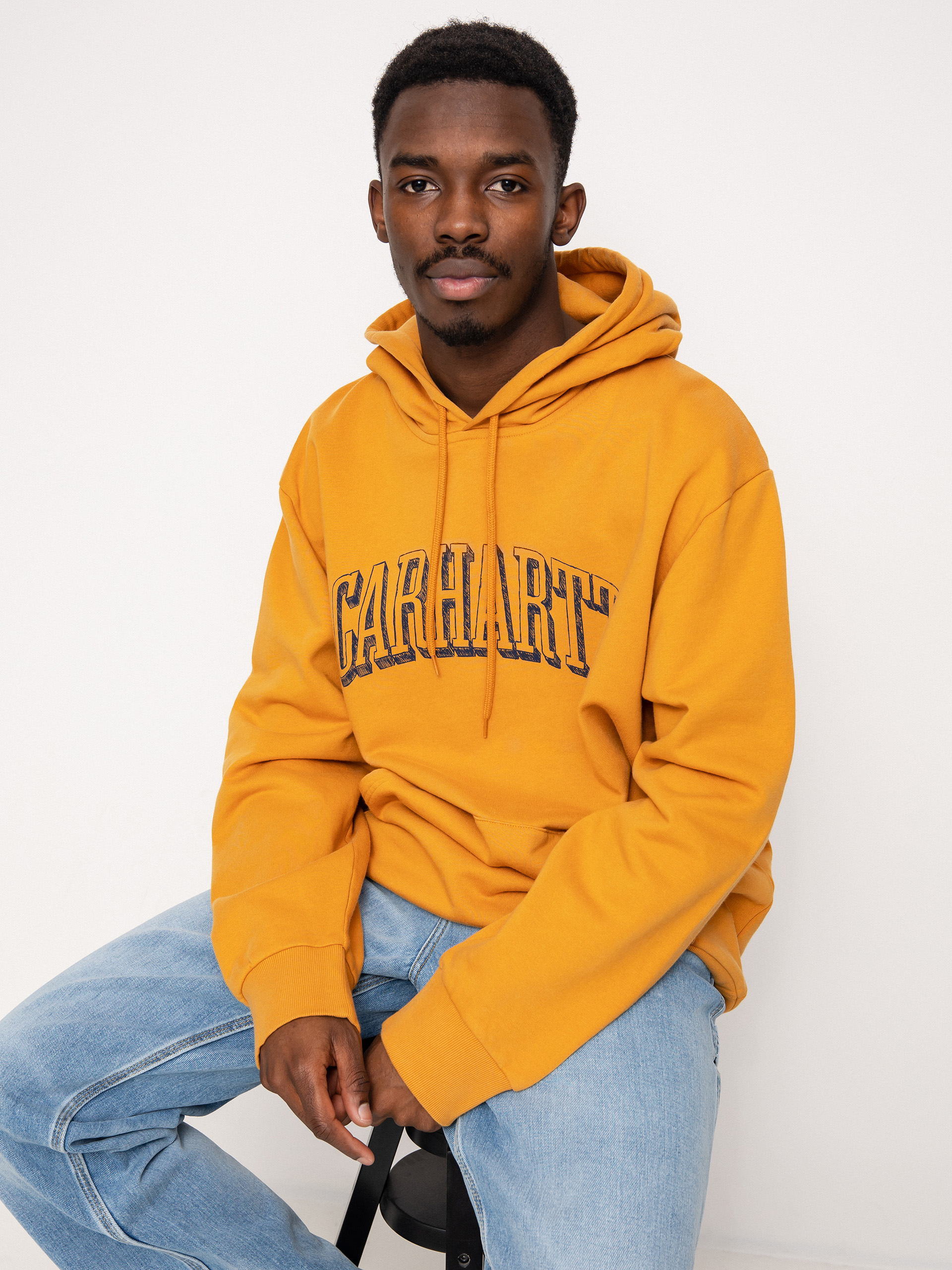 Bluza z kapturem Carhartt WIP Scrawl HD (ochre/enzian)