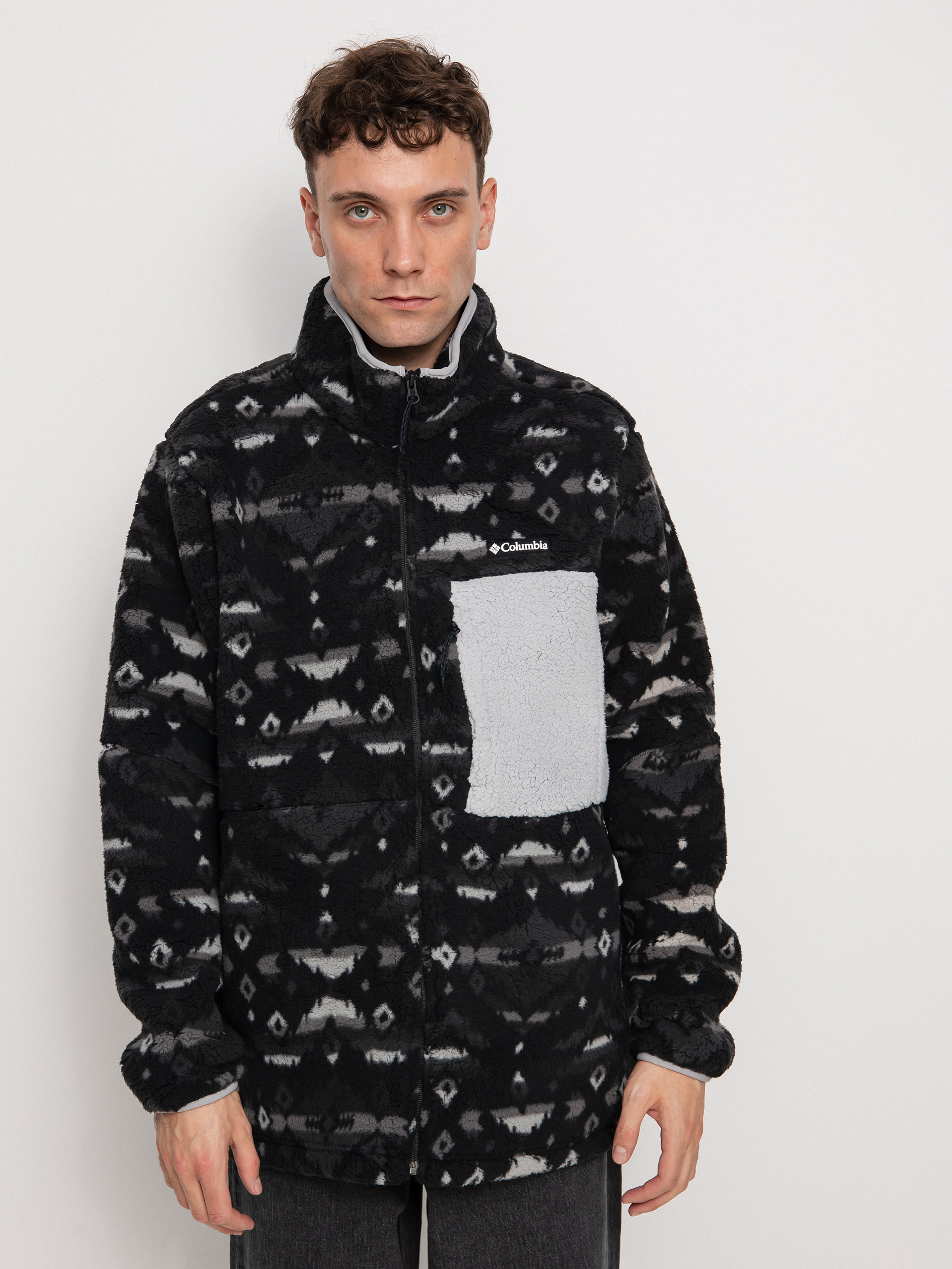 Męski Polar Columbia Mountainside Printed Full Zip (black rocky mou)