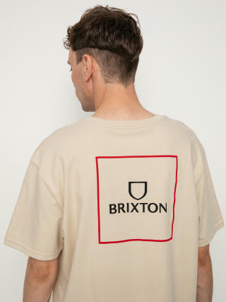 T-shirt Brixton Alpha Square (cream/mars red)