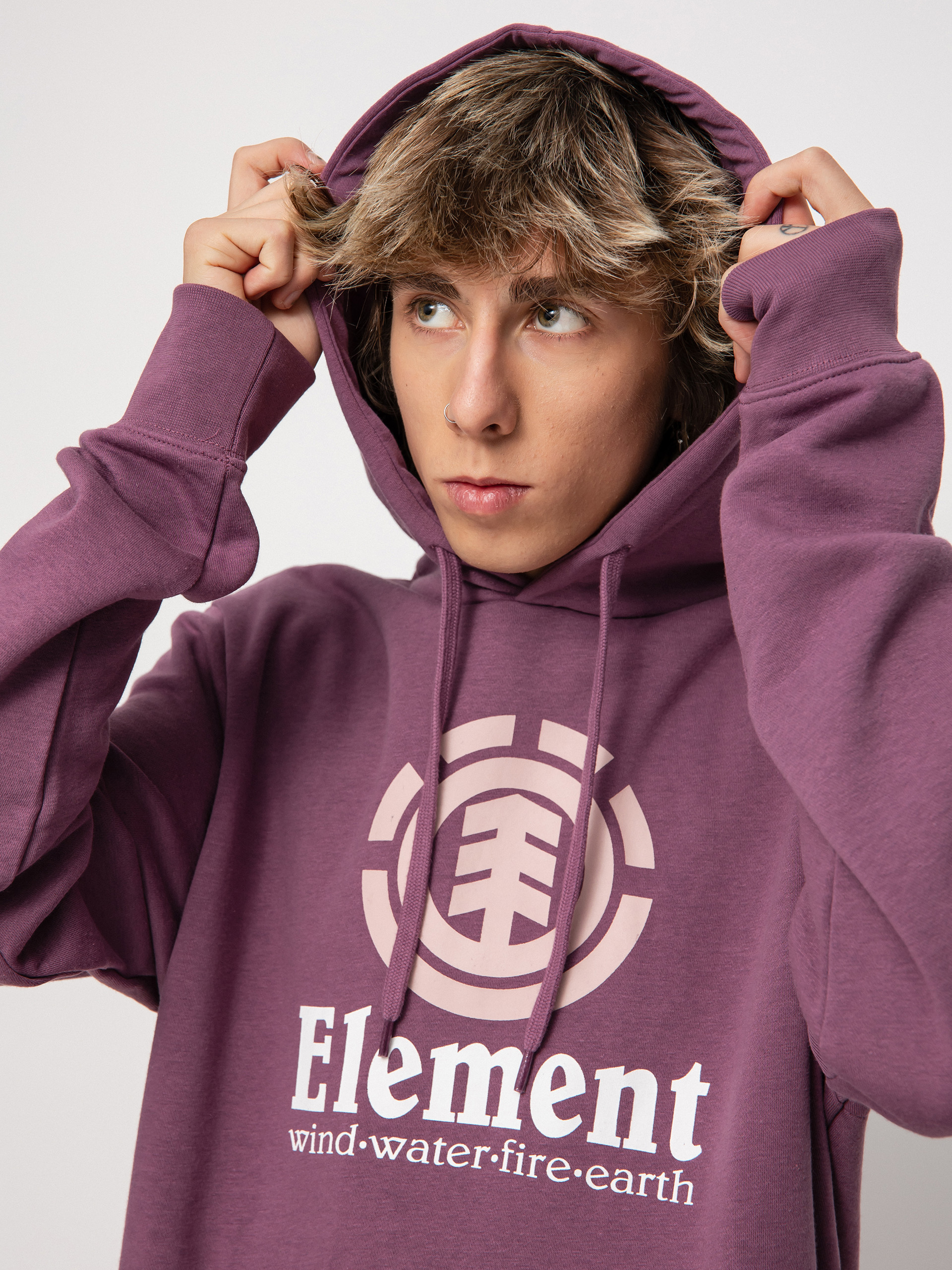 Bluza z kapturem Element Vertical HD (berry conserve)