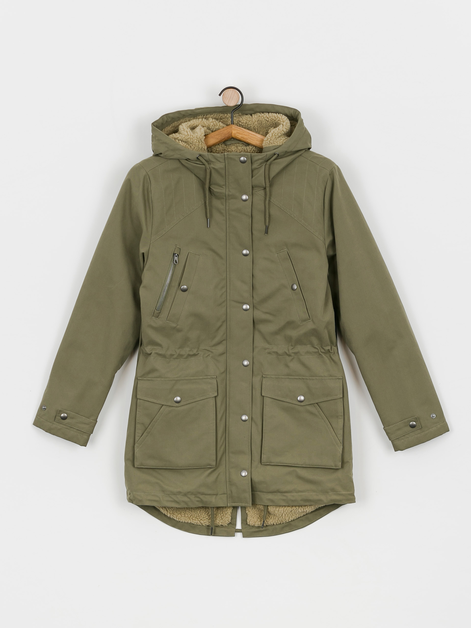 Kurtka Volcom Walk On By 5K Parka Wmn (army green combo)