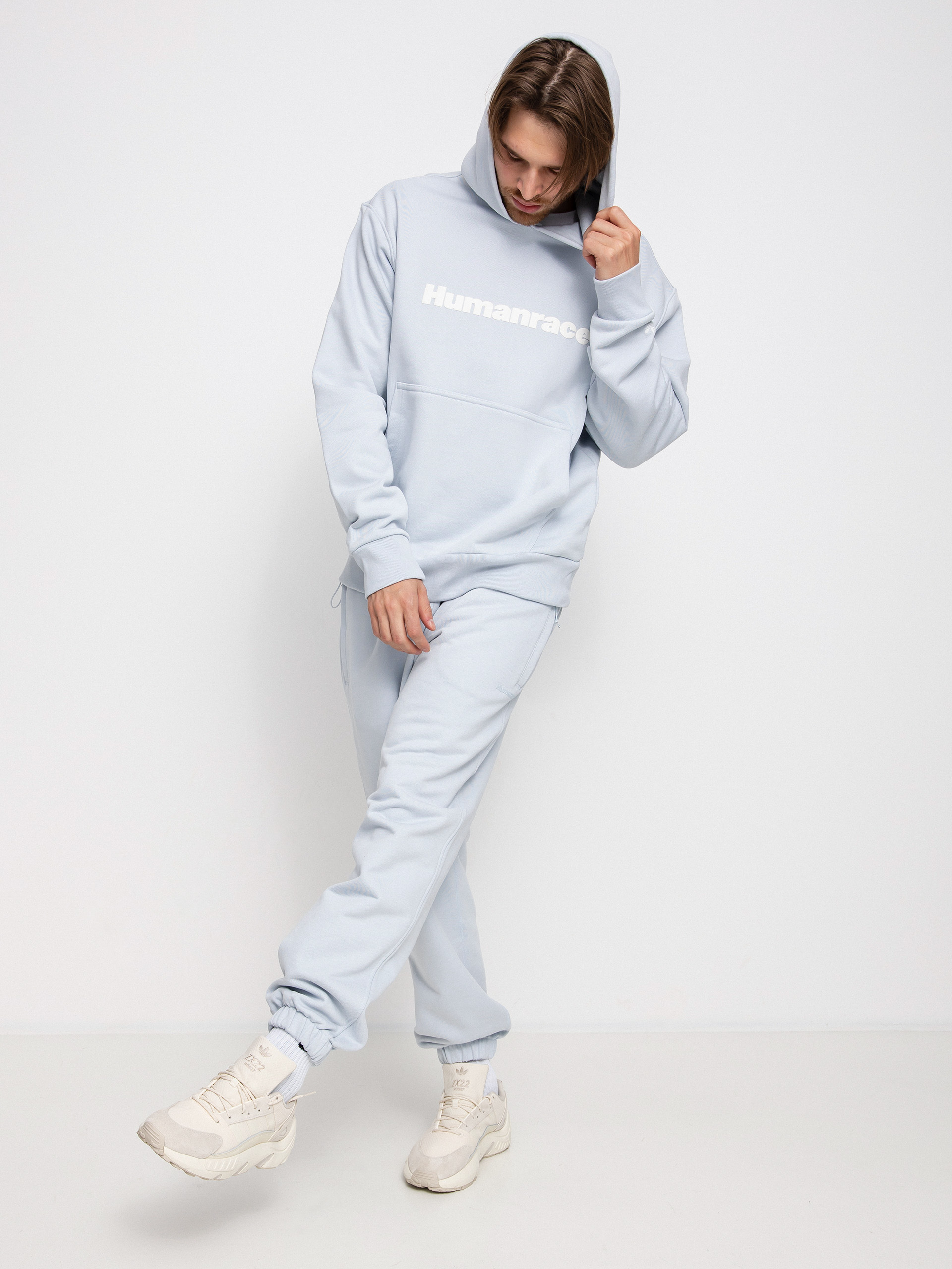 Bluza z kapturem adidas Originals Pharrell Williams Basics HD (halblu)