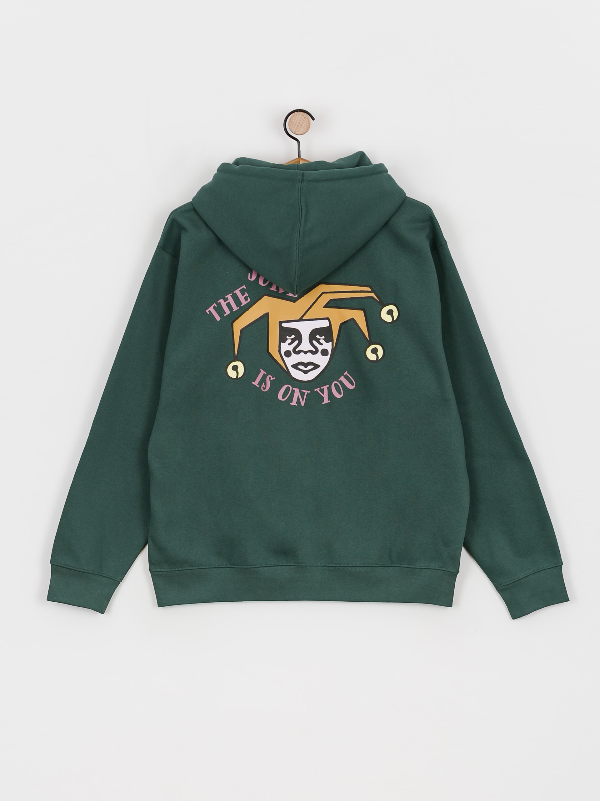 Bluza z kapturem OBEY The Joke Is On You (dark cedar)