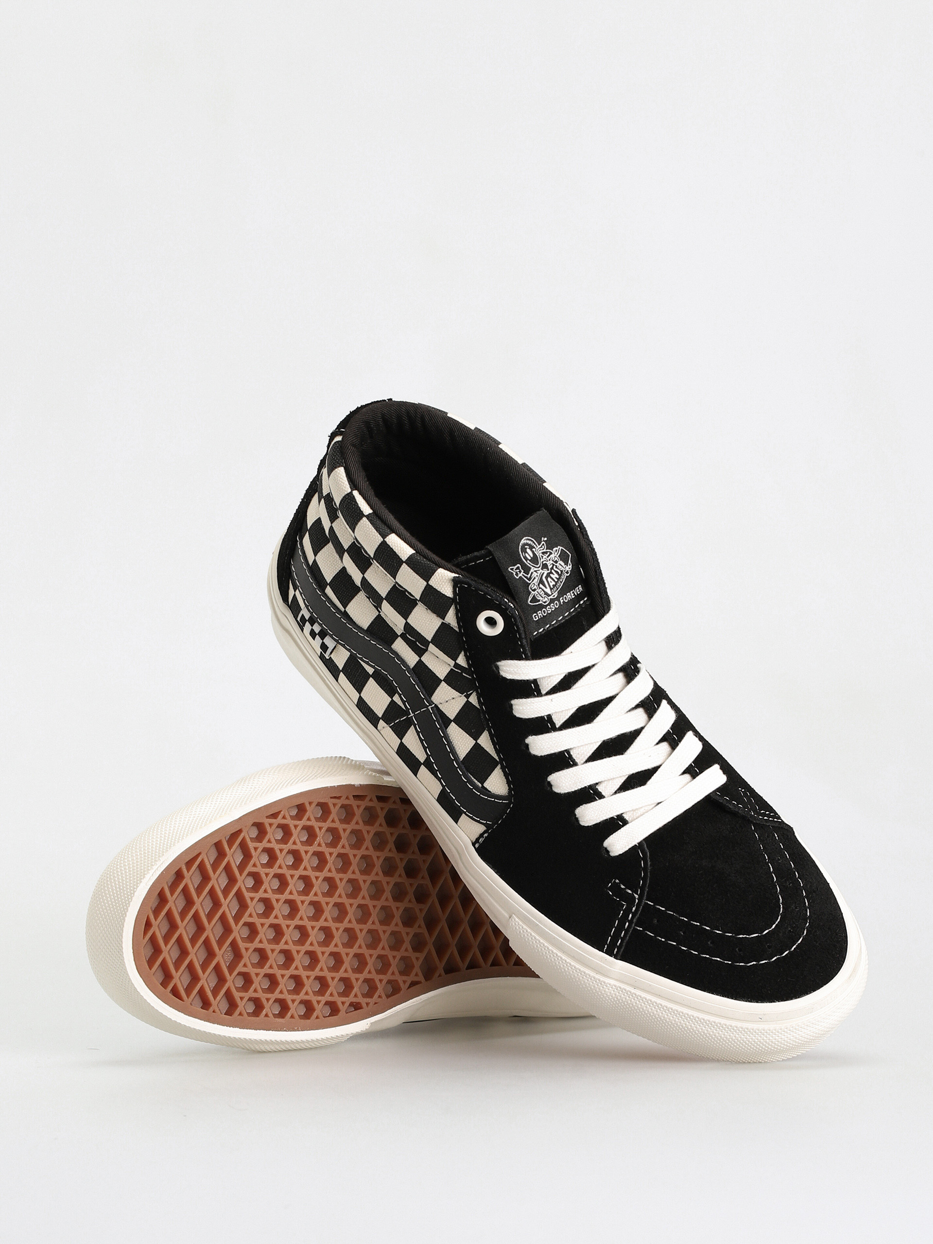 Buty Vans Skate Grosso Mid (checkerboard black/marshmallow)