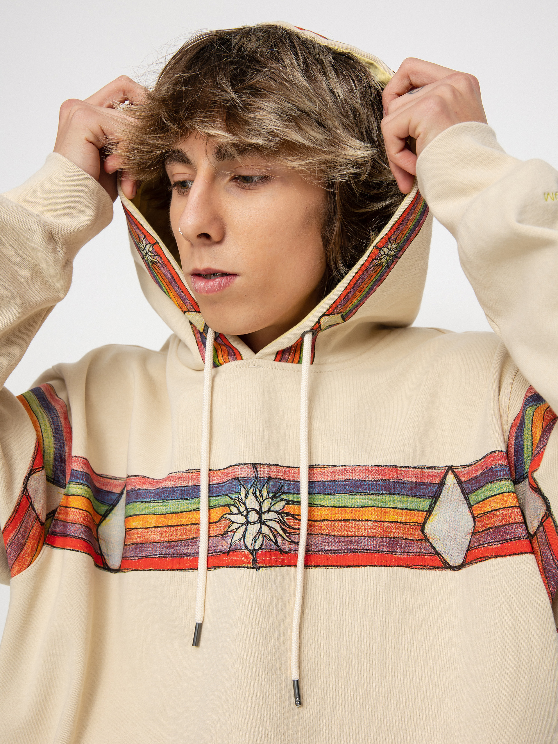 Bluza z kapturem Volcom D.I. HD (off white)