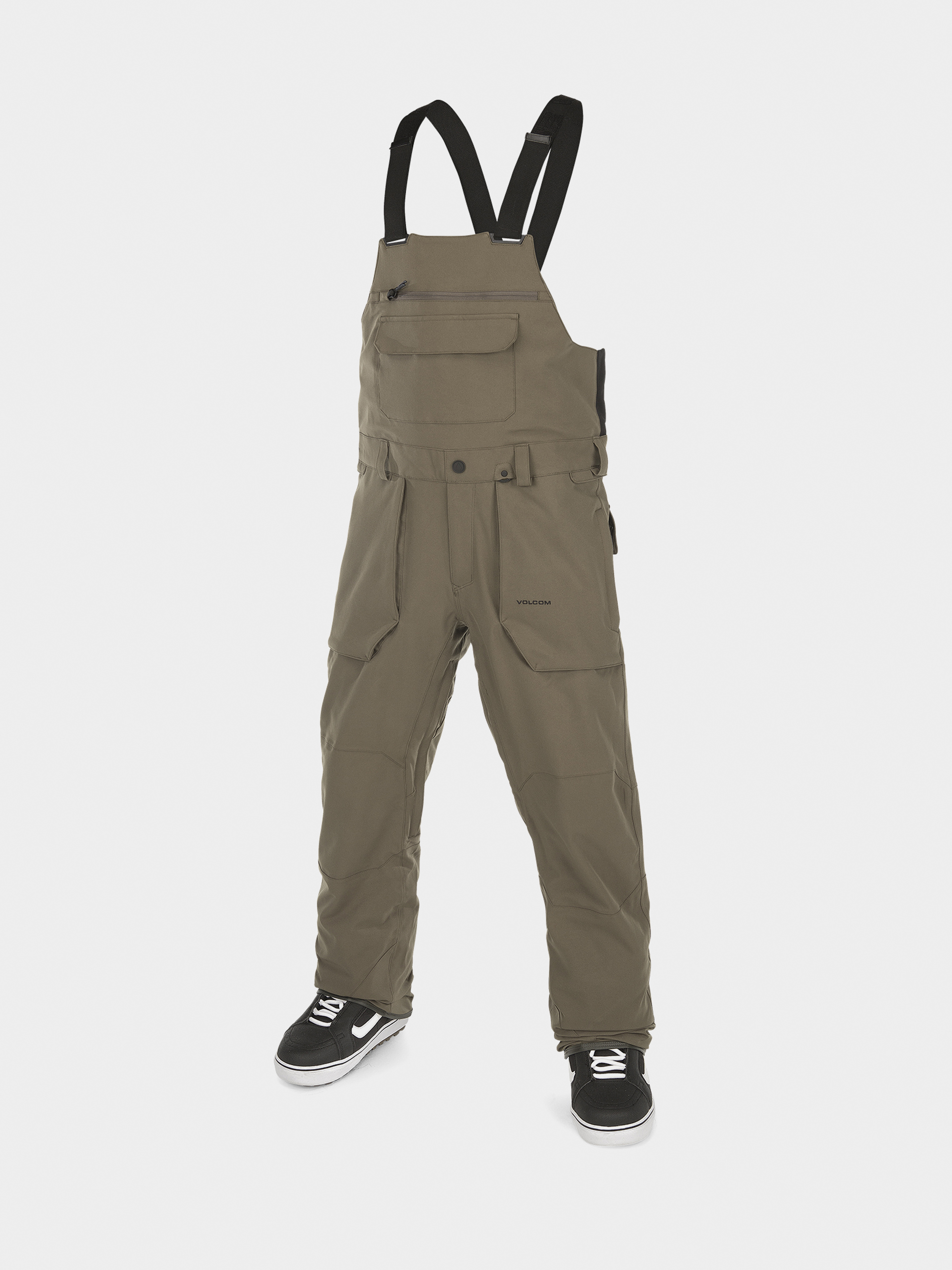 Męskie Spodnie snowboardowe Volcom Roan Bib Overall (dark teak)