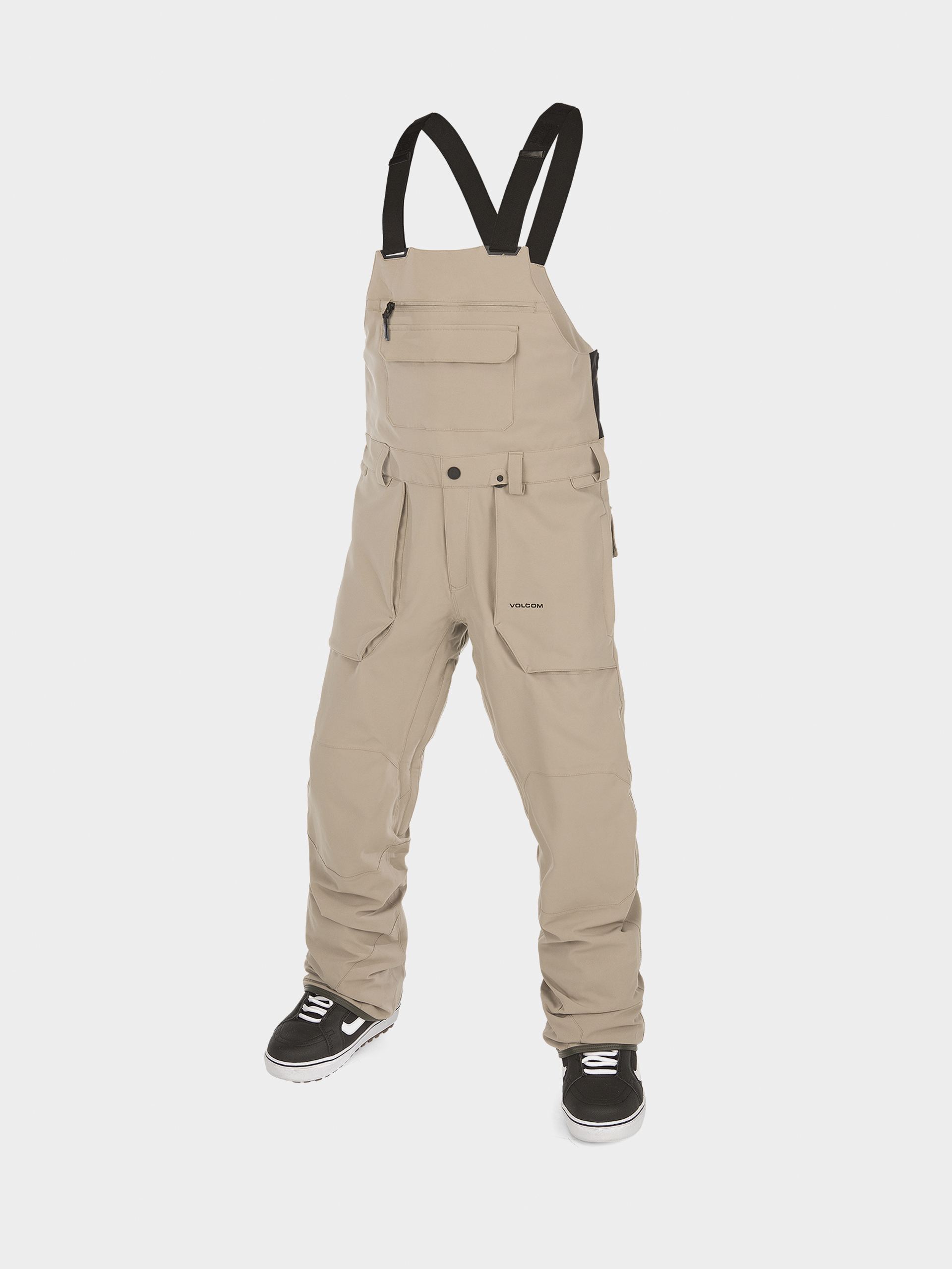 Męskie Spodnie snowboardowe Volcom Roan Bib Overall (dark khaki)