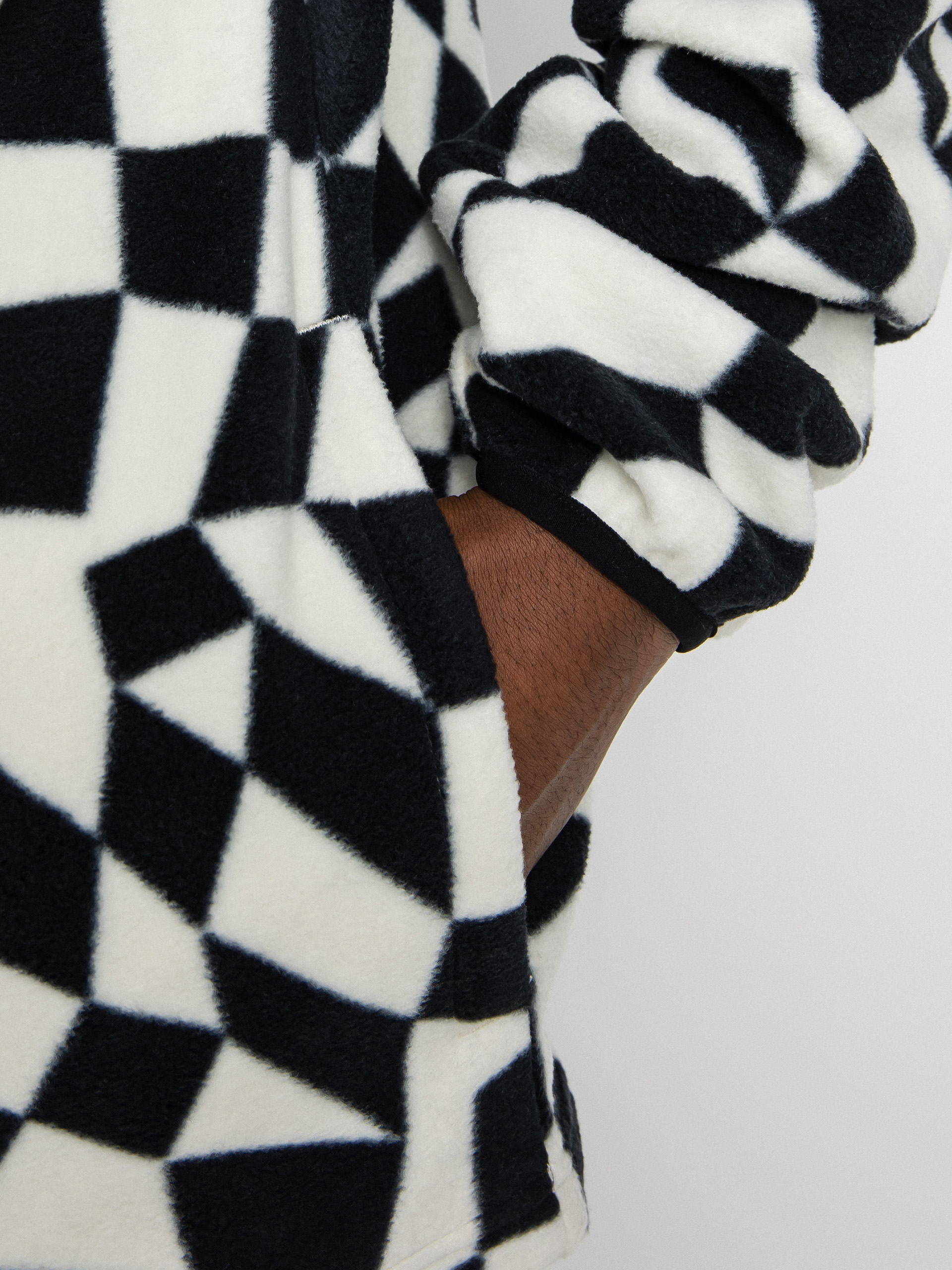 Męski Polar Gramicci Mock Neck (black check)