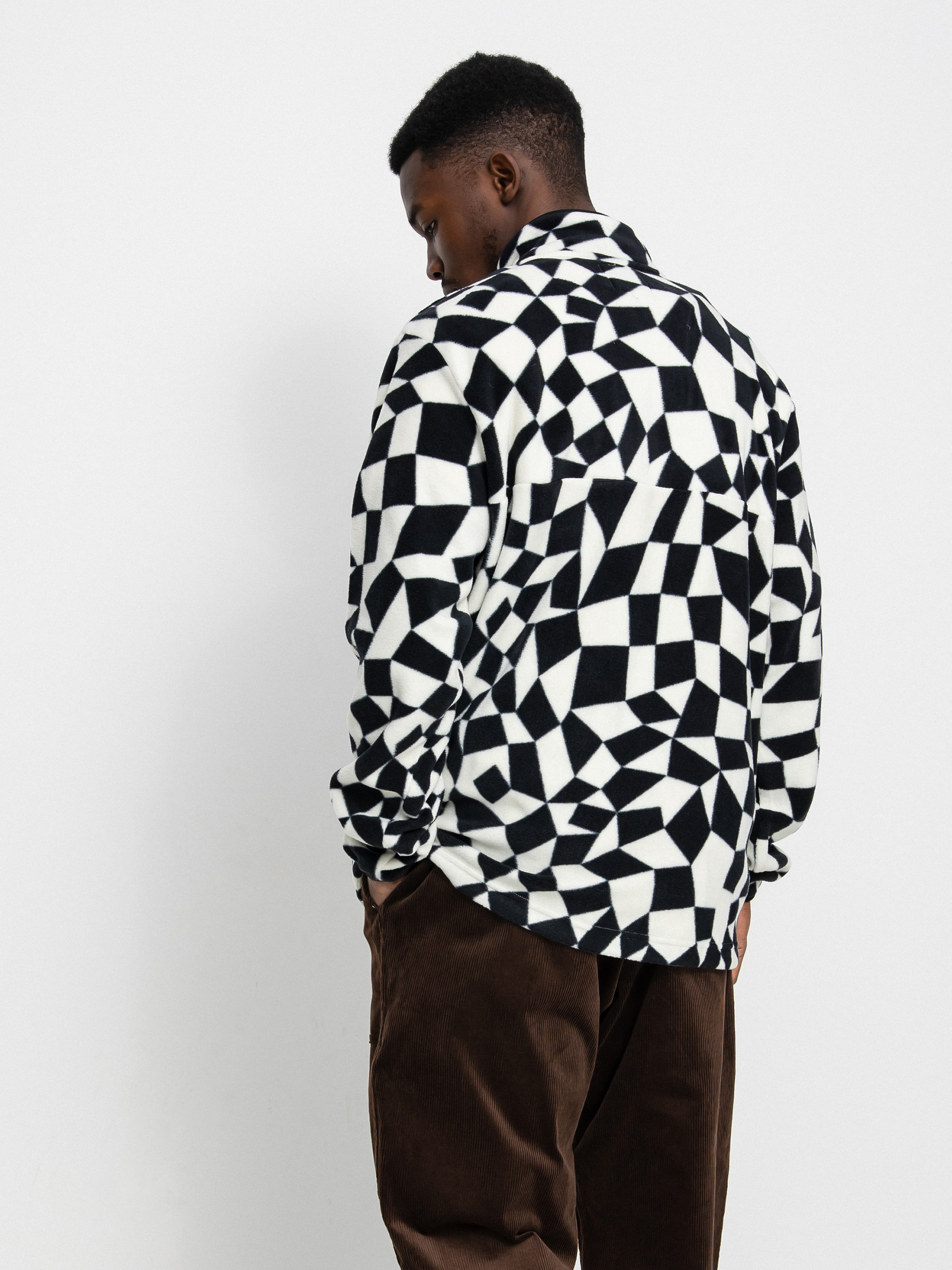 Męski Polar Gramicci Mock Neck (black check)