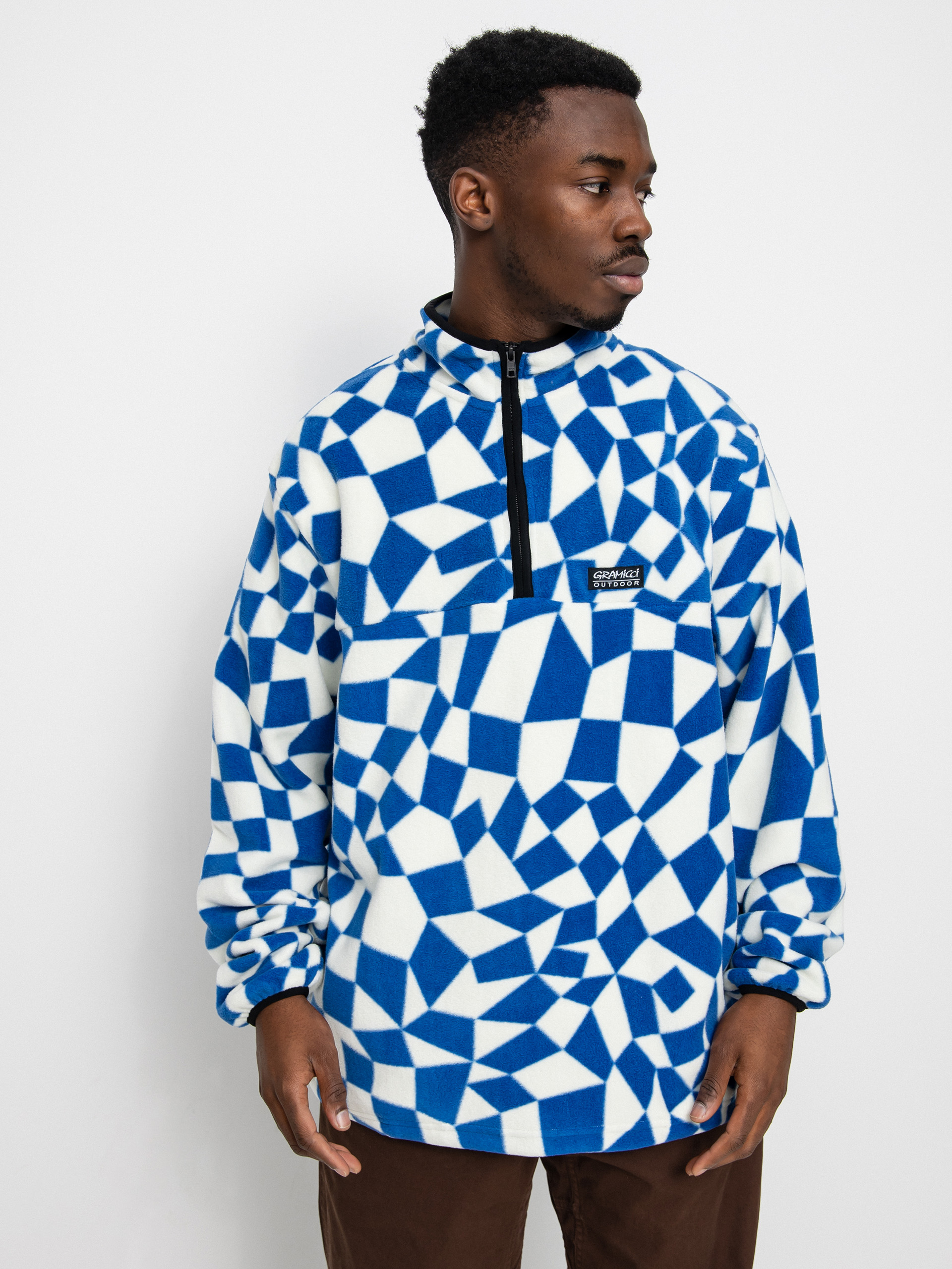 Męski Polar Gramicci Mock Neck (blue check)