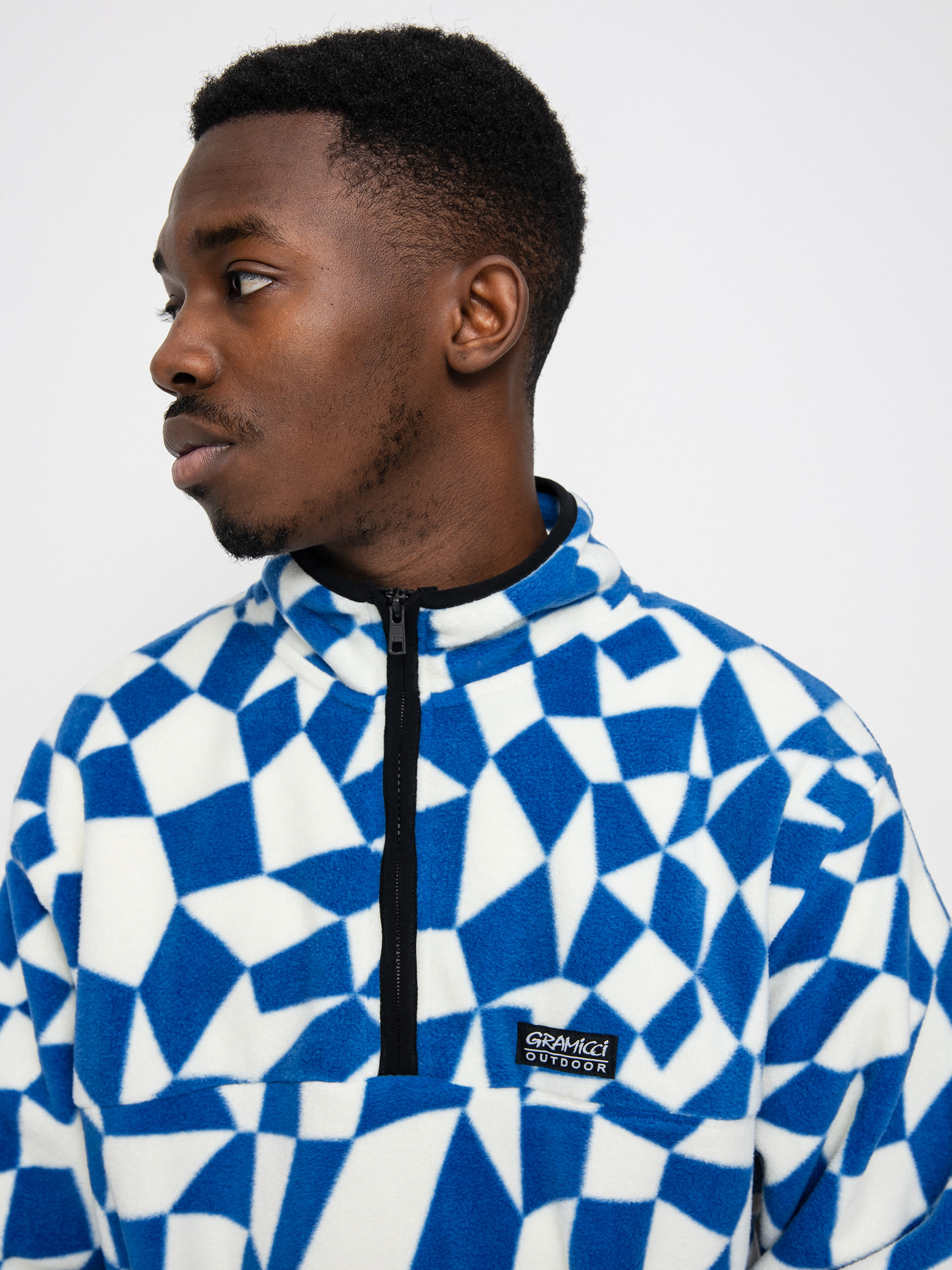 Męski Polar Gramicci Mock Neck (blue check)