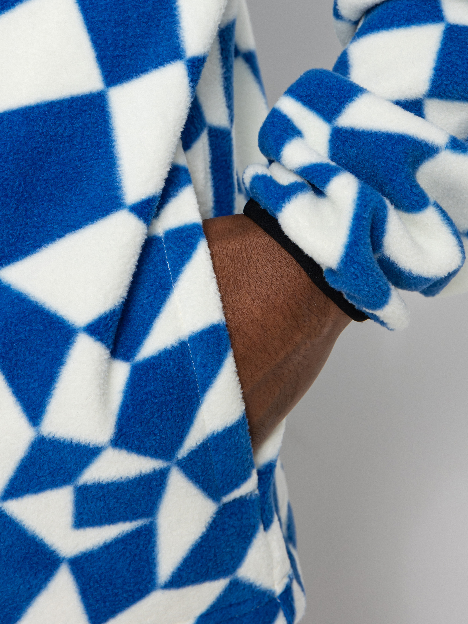Męski Polar Gramicci Mock Neck (blue check)