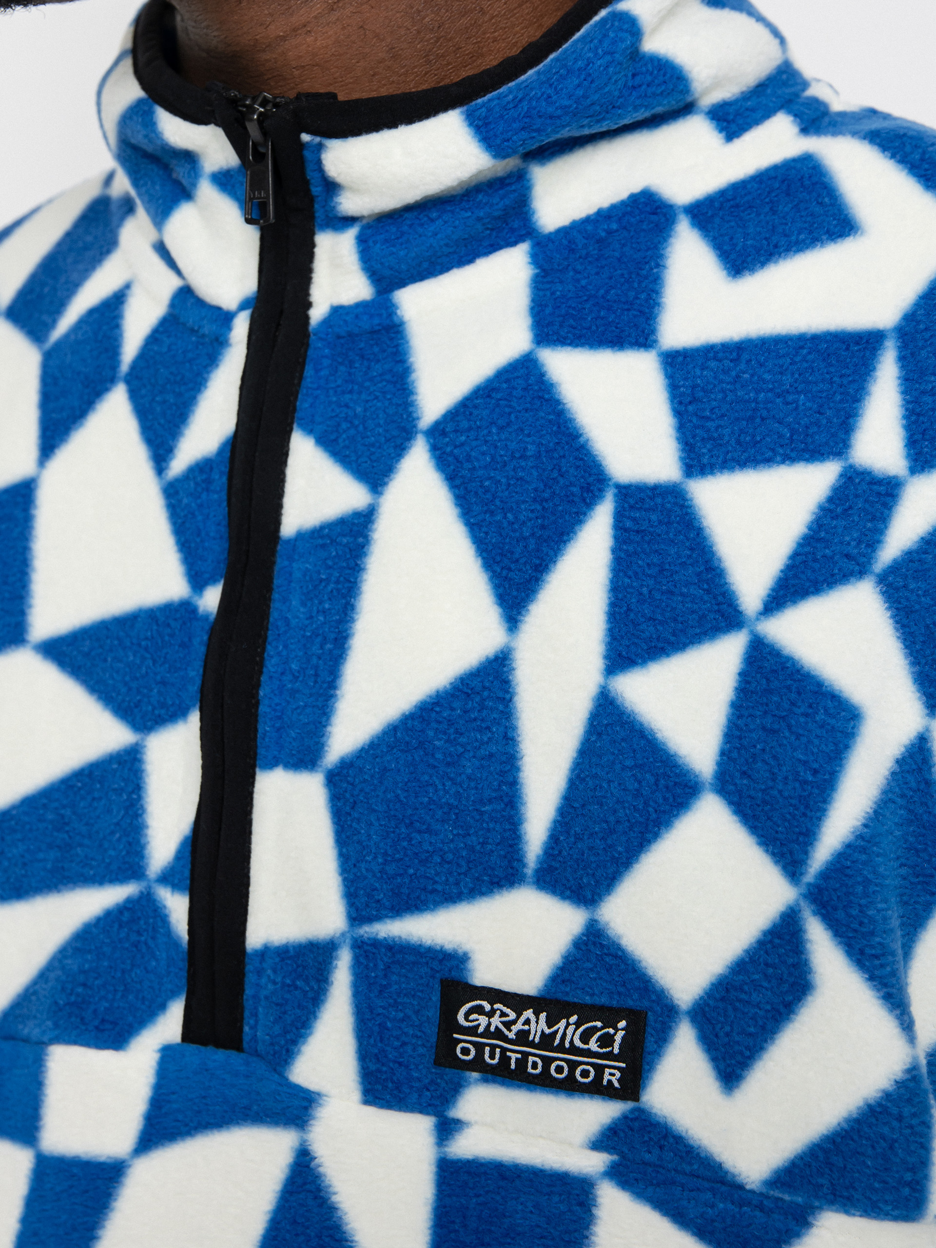 Męski Polar Gramicci Mock Neck (blue check)