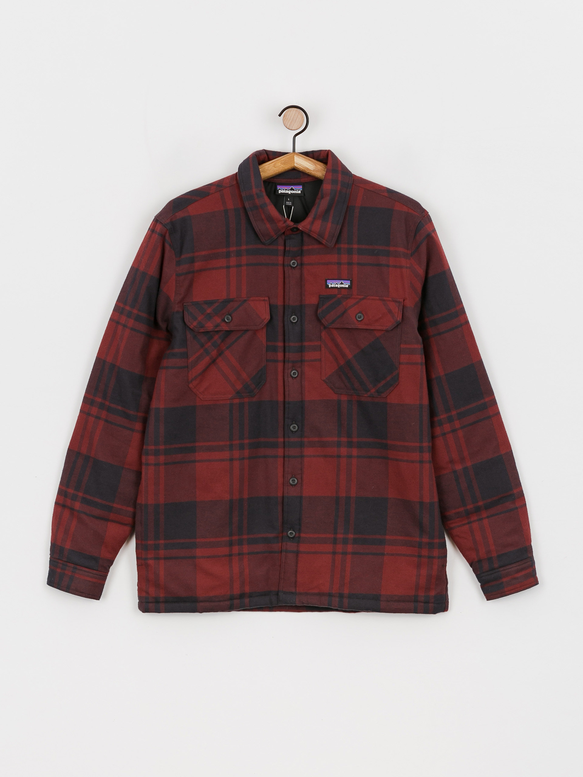 Kurtka Patagonia Insulated Organic Cotton Fjord Flannel (live oak/sequoia red)