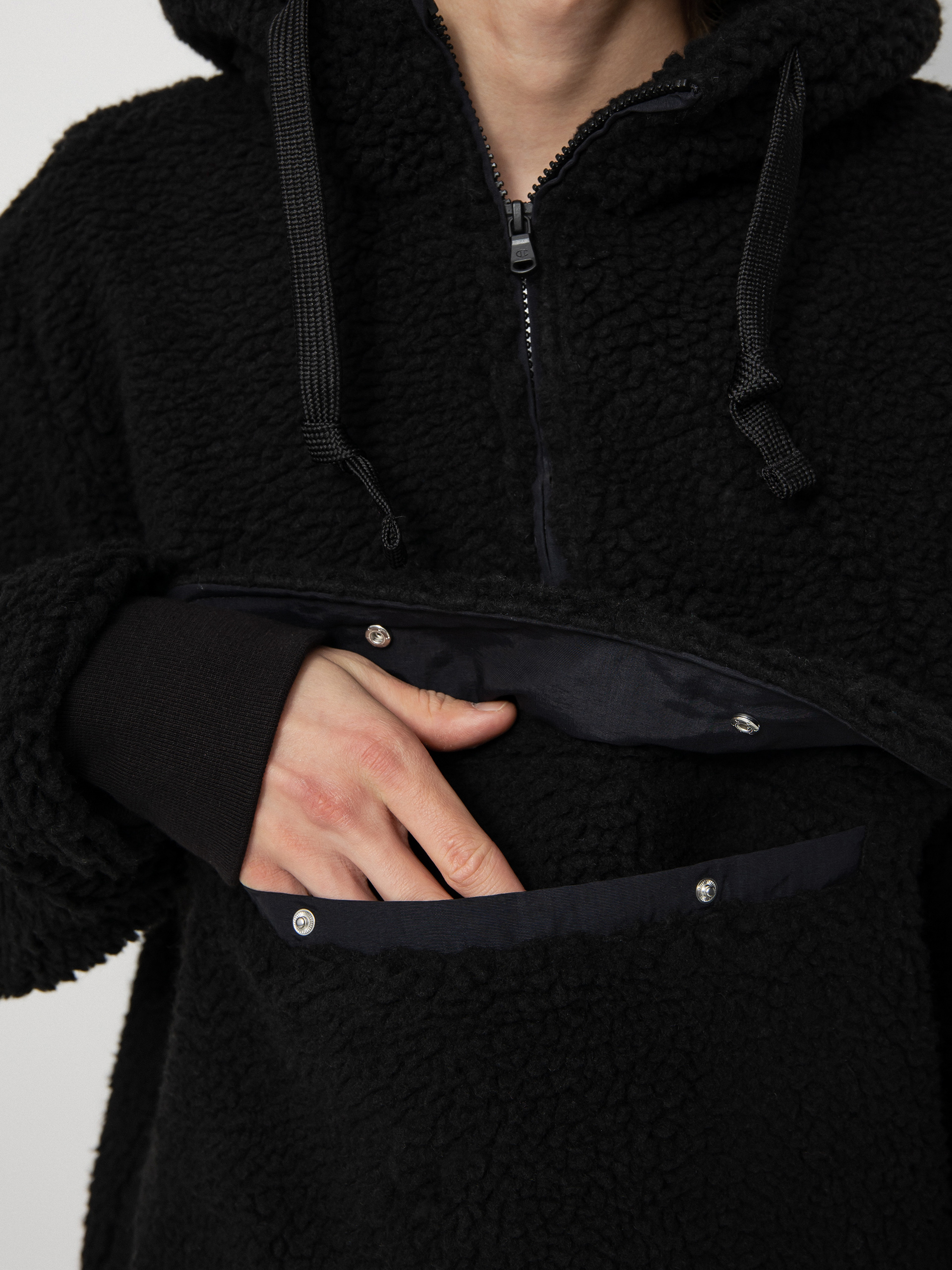 Męski Polar Champion Hooded Half Zip Top 218092 (nbk)