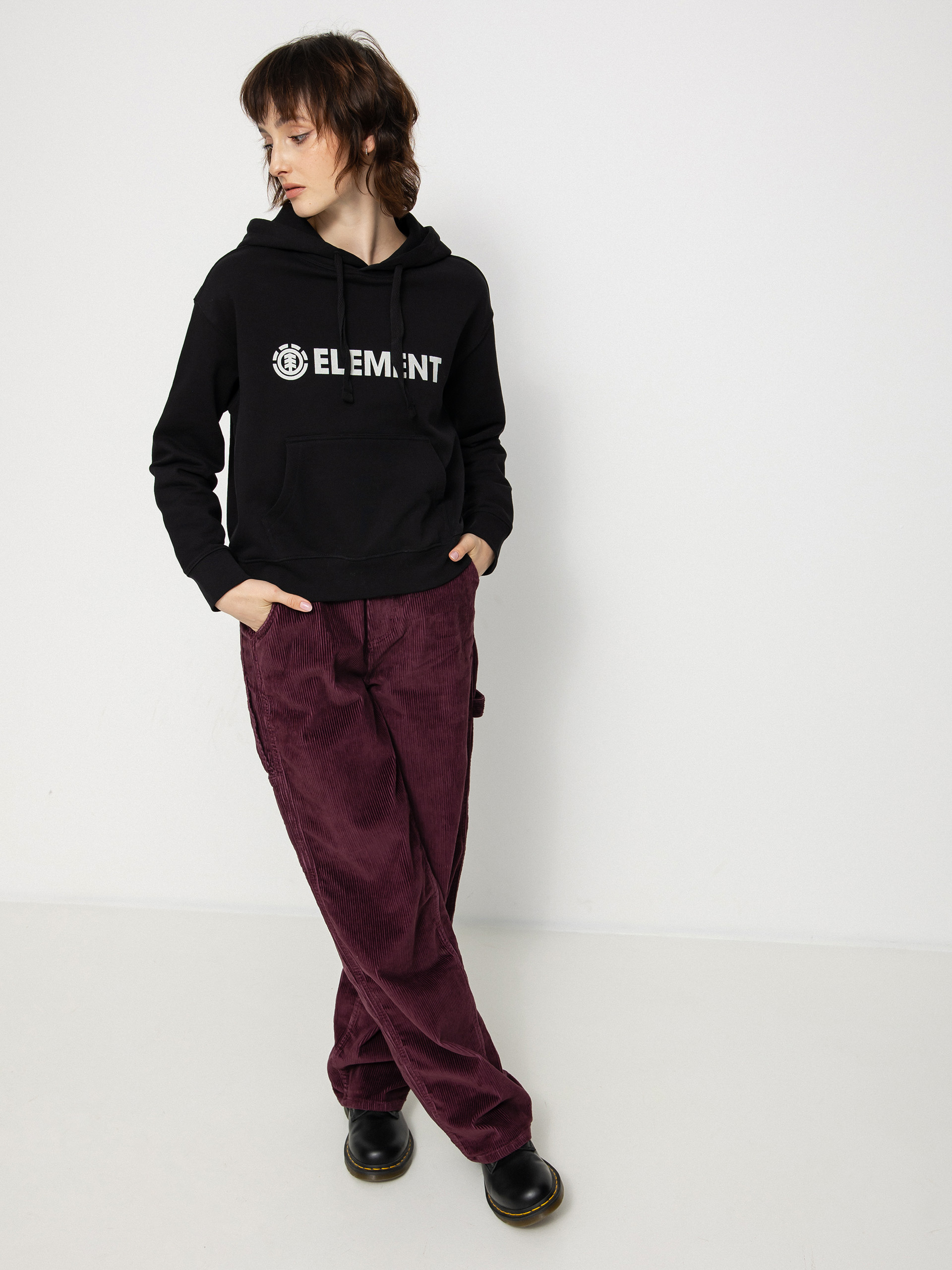 Bluza z kapturem Element Logo HD Wmn (flint black)
