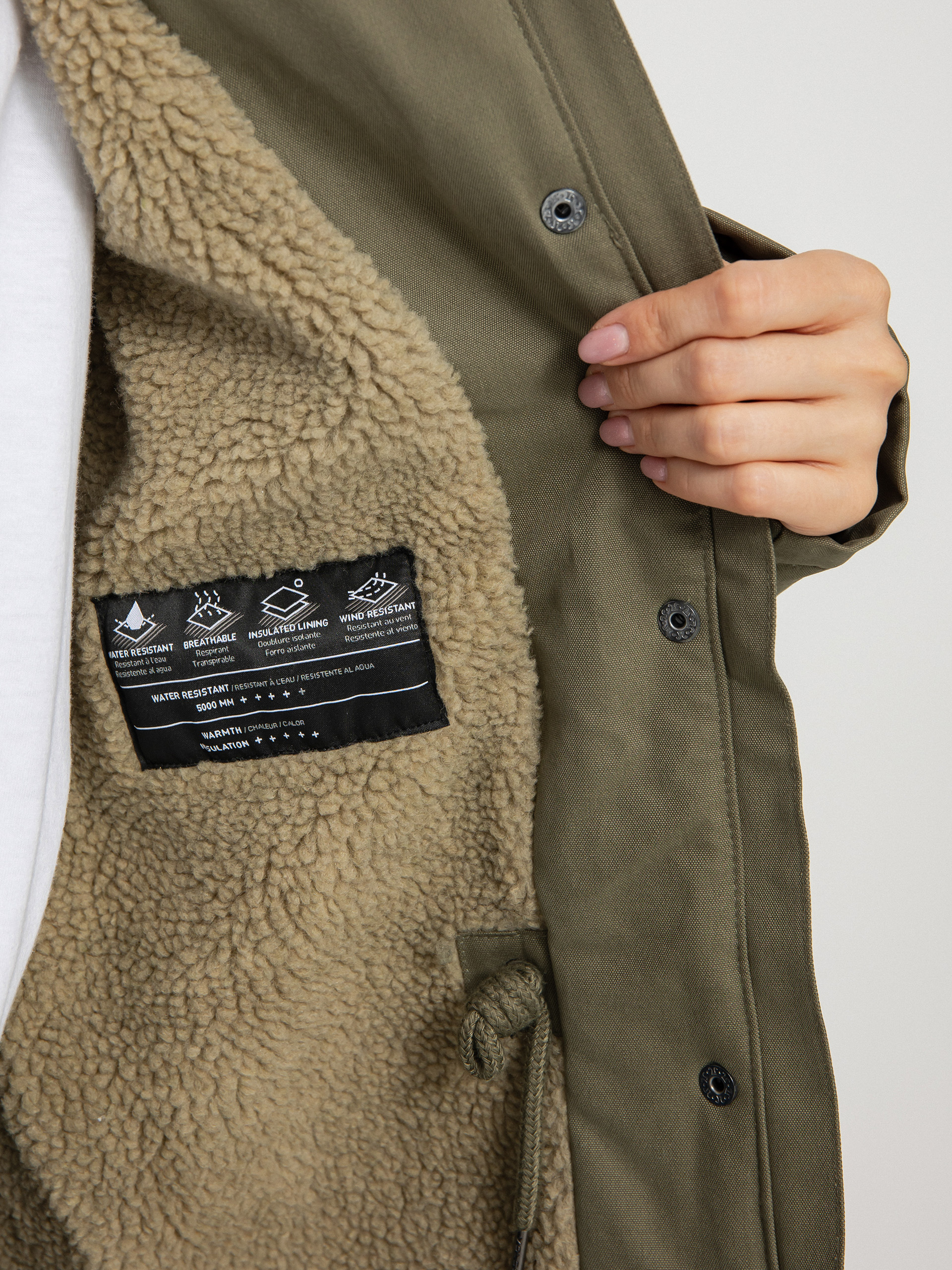 Kurtka Volcom Walk On By 5K Parka Wmn (army green combo)