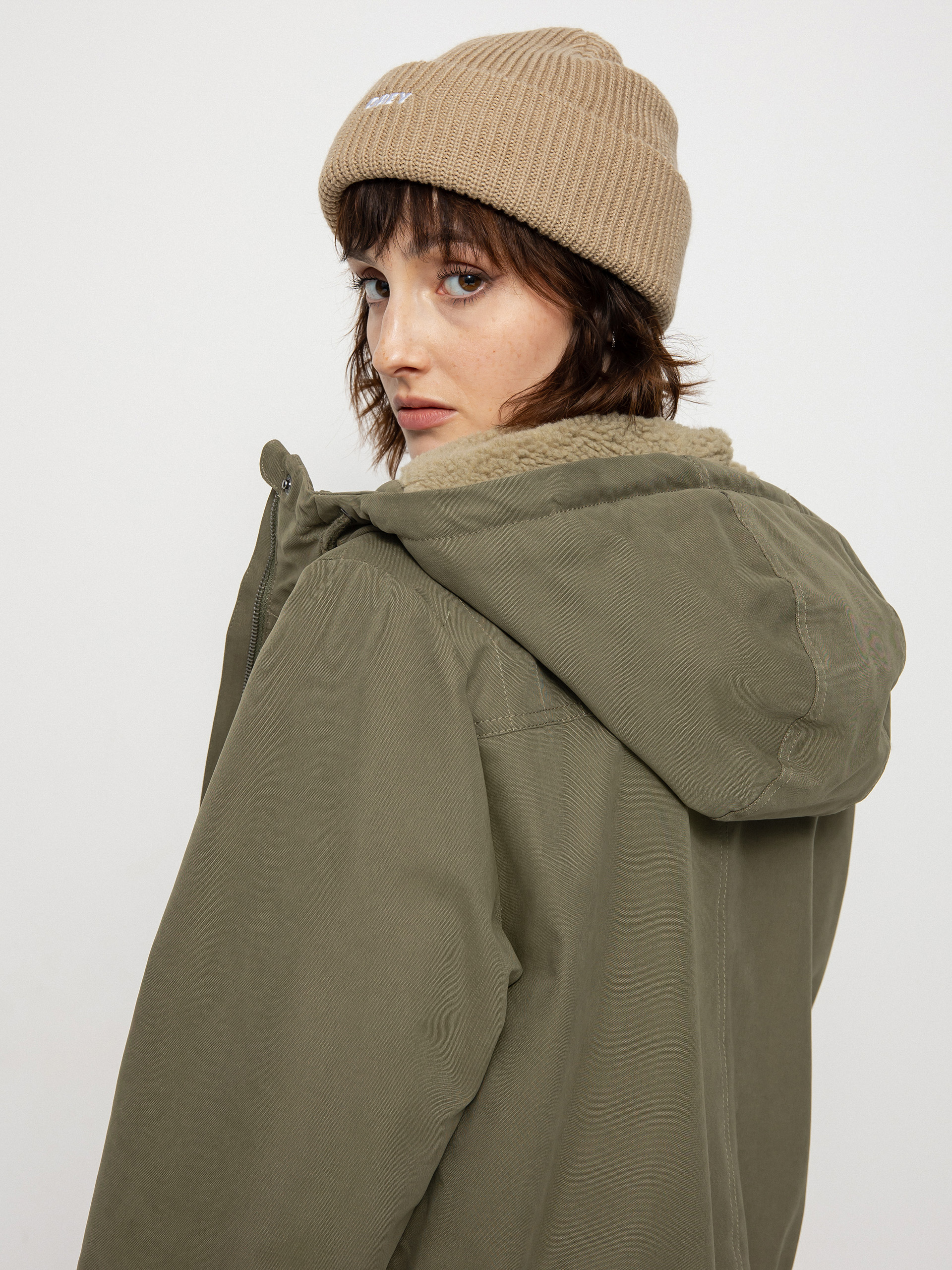 Kurtka Volcom Walk On By 5K Parka Wmn (army green combo)