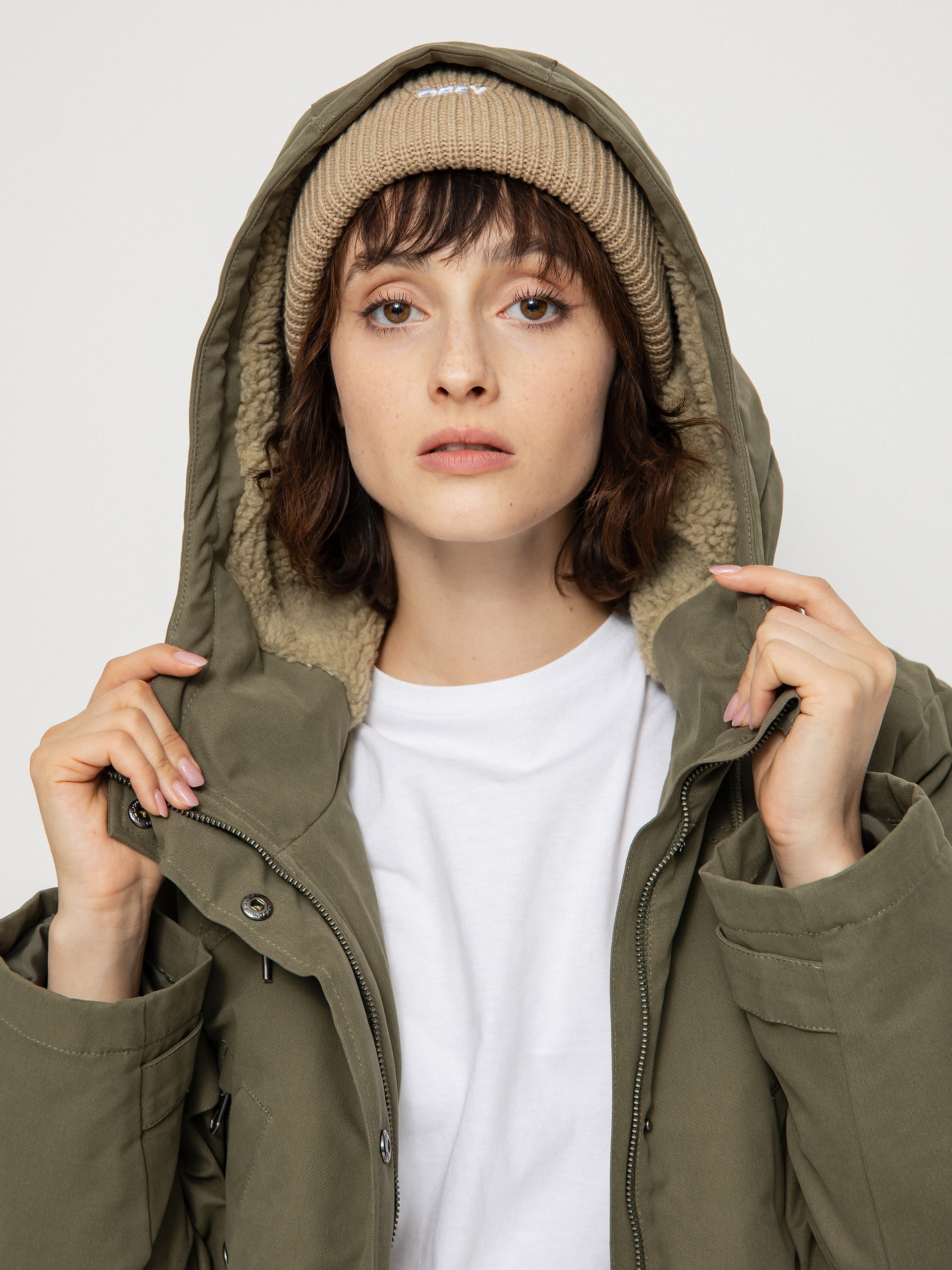 Kurtka Volcom Walk On By 5K Parka Wmn (army green combo)