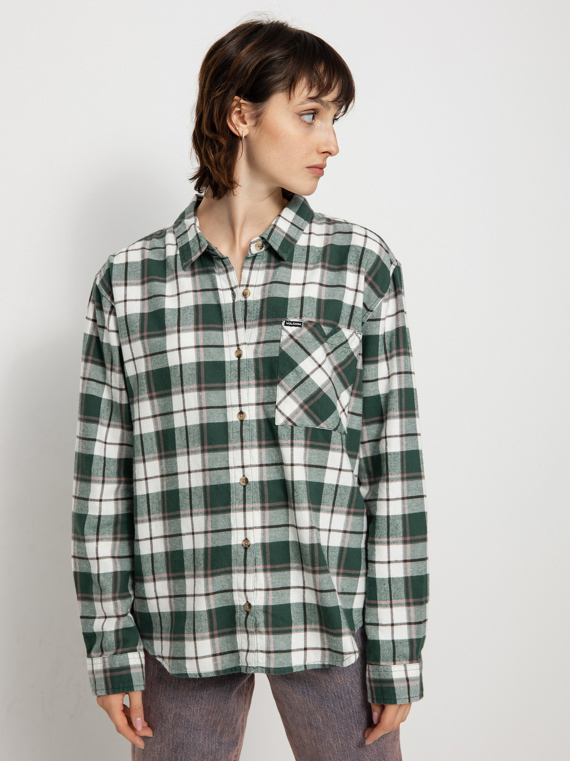 Koszula Volcom Plaid To Meet U Ls Wmn (dark pine)
