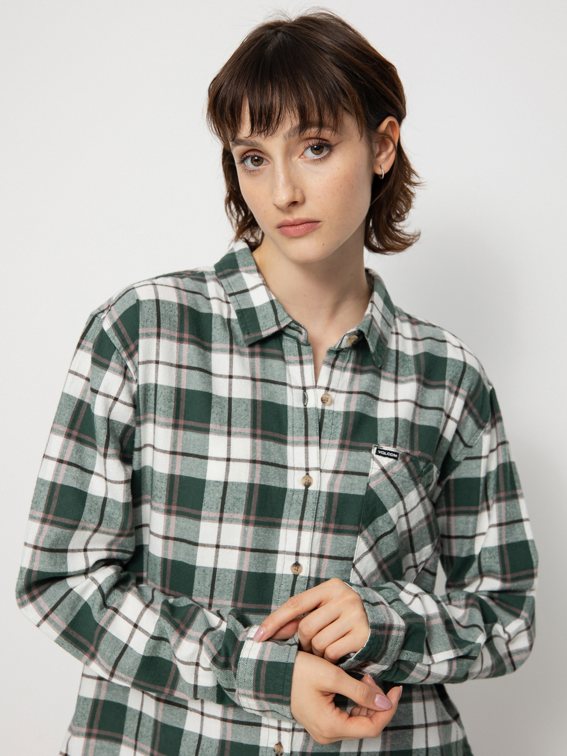 Koszula Volcom Plaid To Meet U Ls Wmn (dark pine)
