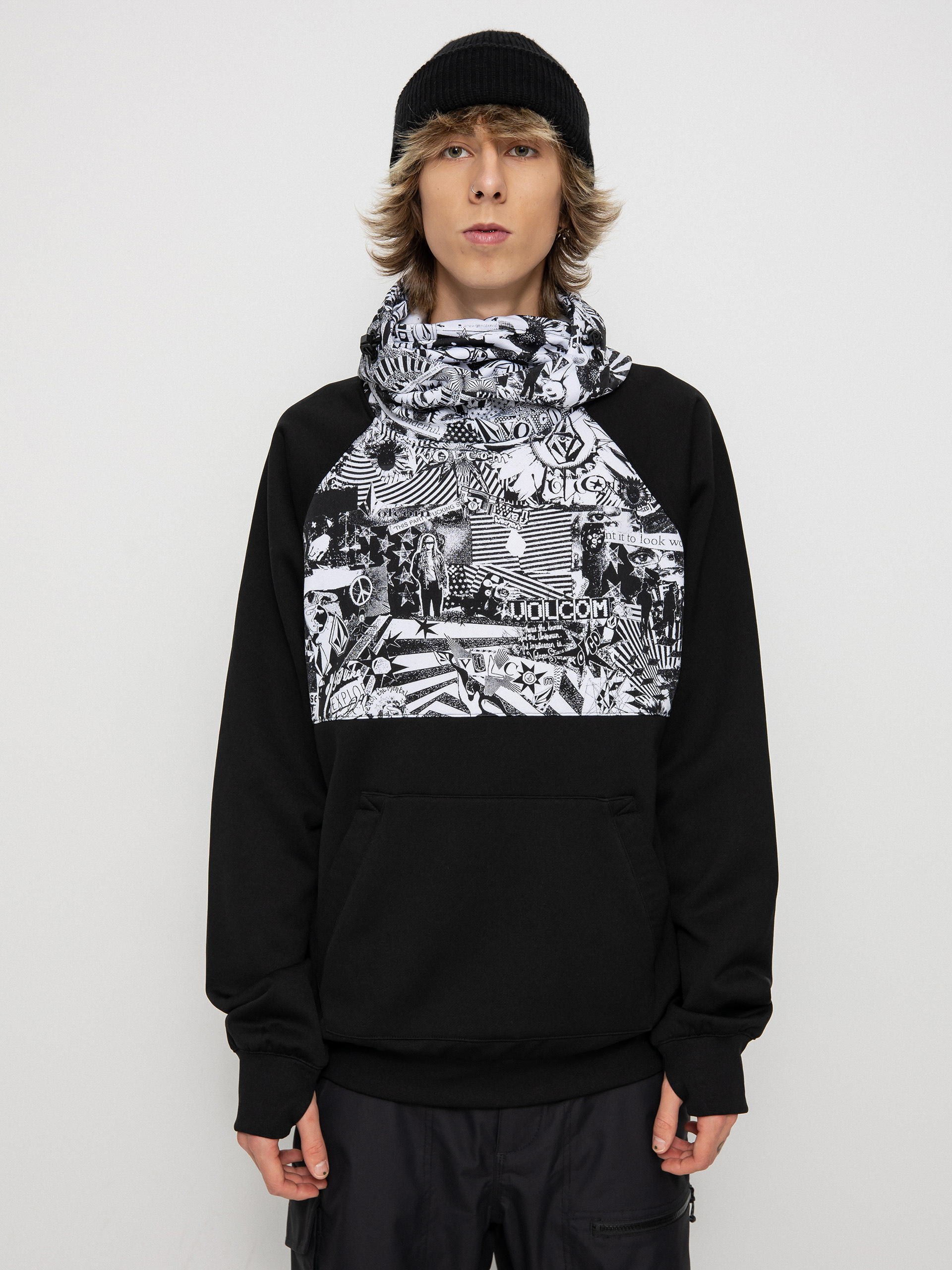 Męska Bluza aktywna Volcom Hydro Riding HD (black white)