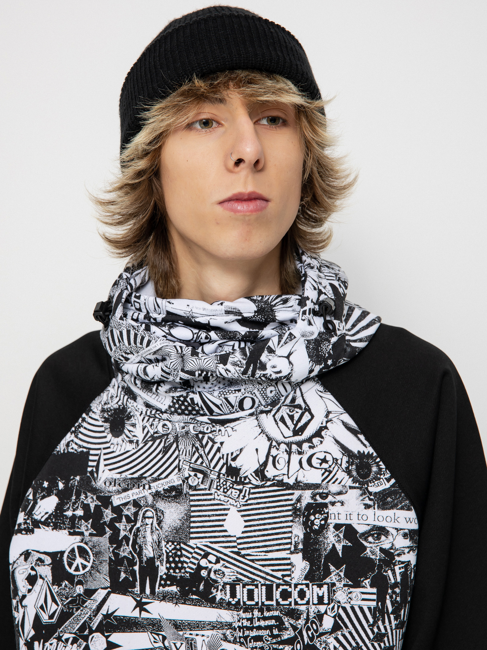 Męska Bluza aktywna Volcom Hydro Riding HD (black white)