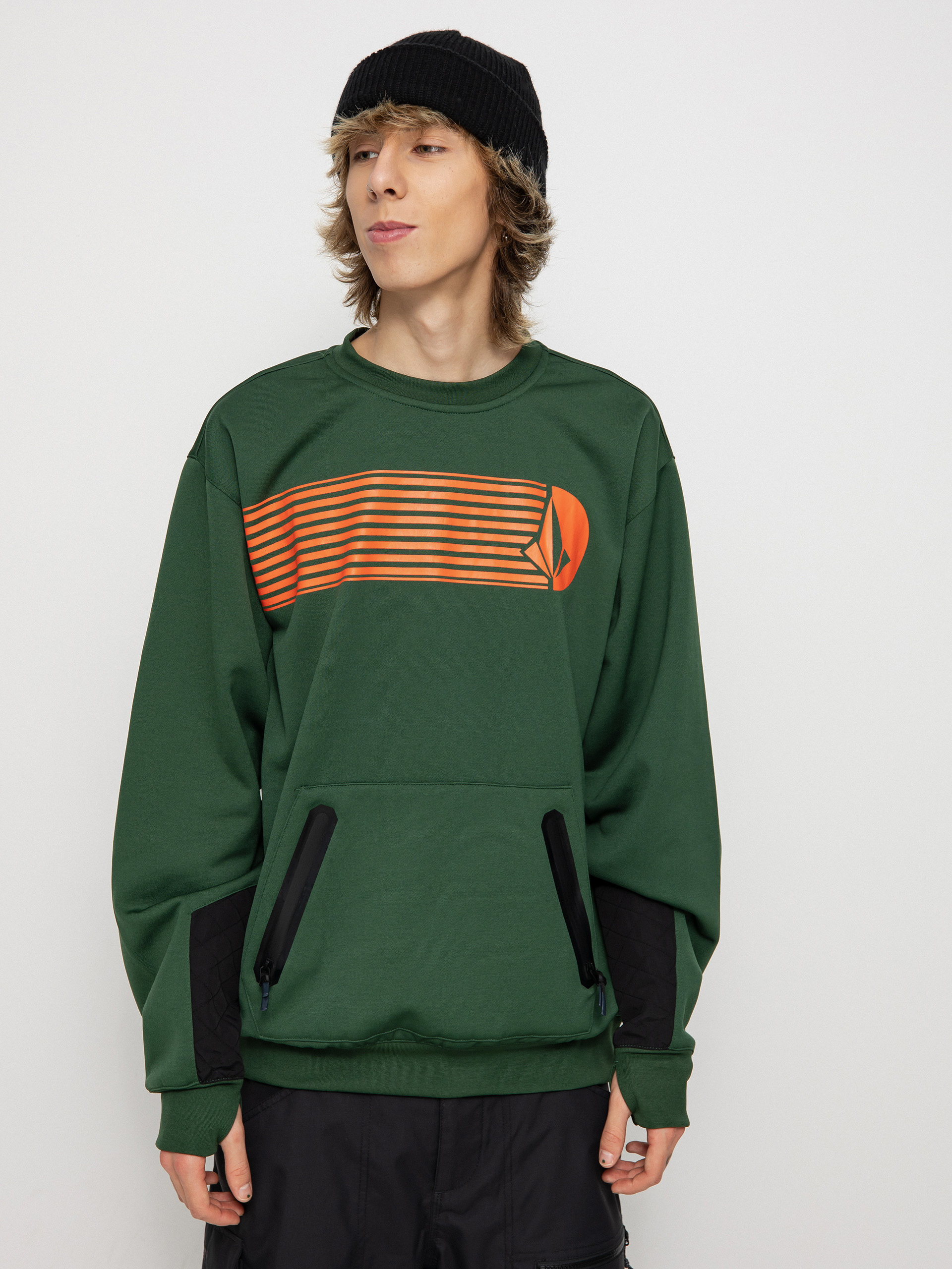 Męska Bluza aktywna Volcom Let It Storm Crew (military)