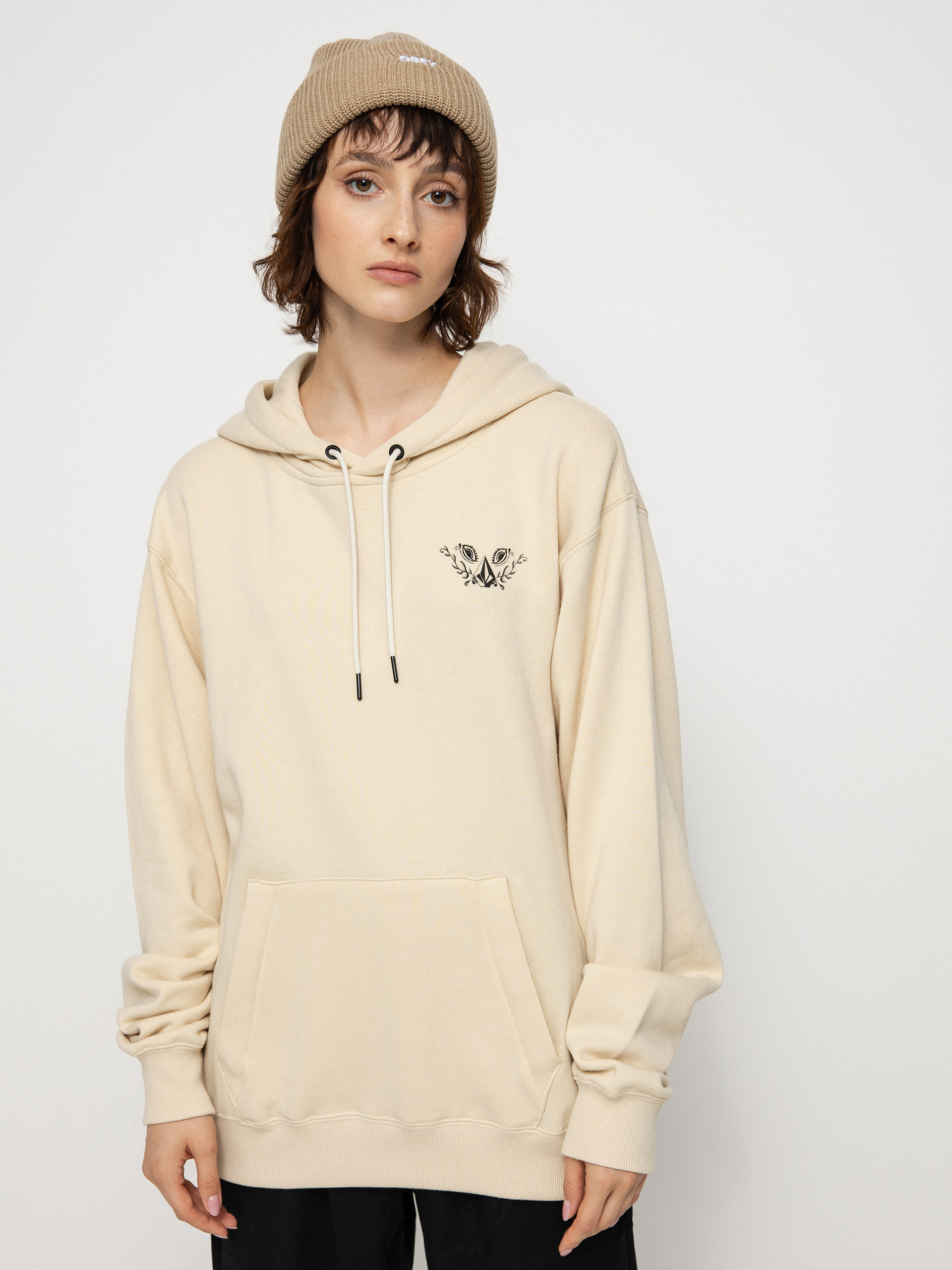 Bluza z kapturem Volcom Melancon HD Wmn (off white)