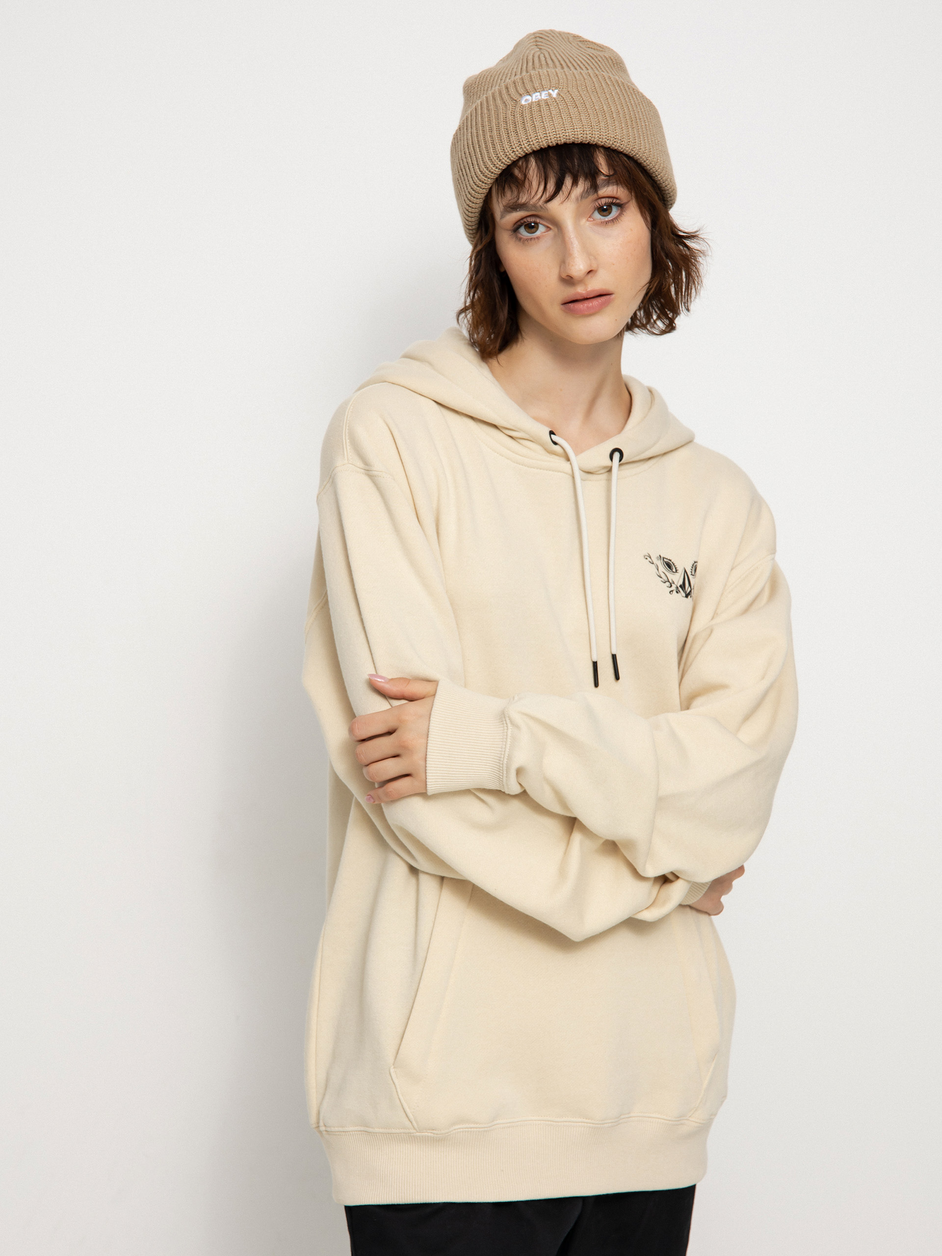Bluza z kapturem Volcom Melancon HD Wmn (off white)