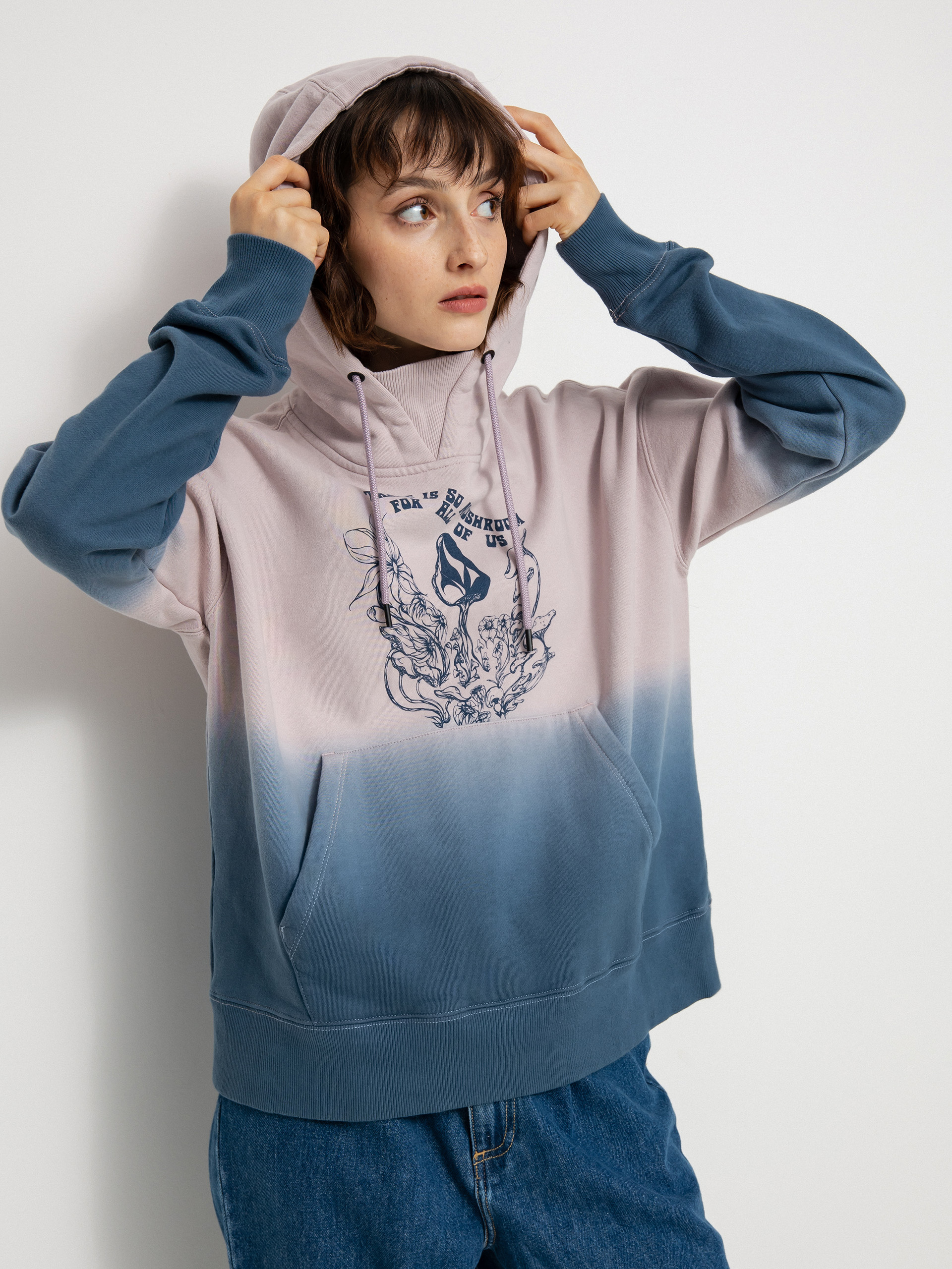 Bluza z kapturem Volcom Vol Peak HD Wmn (petrol blue)