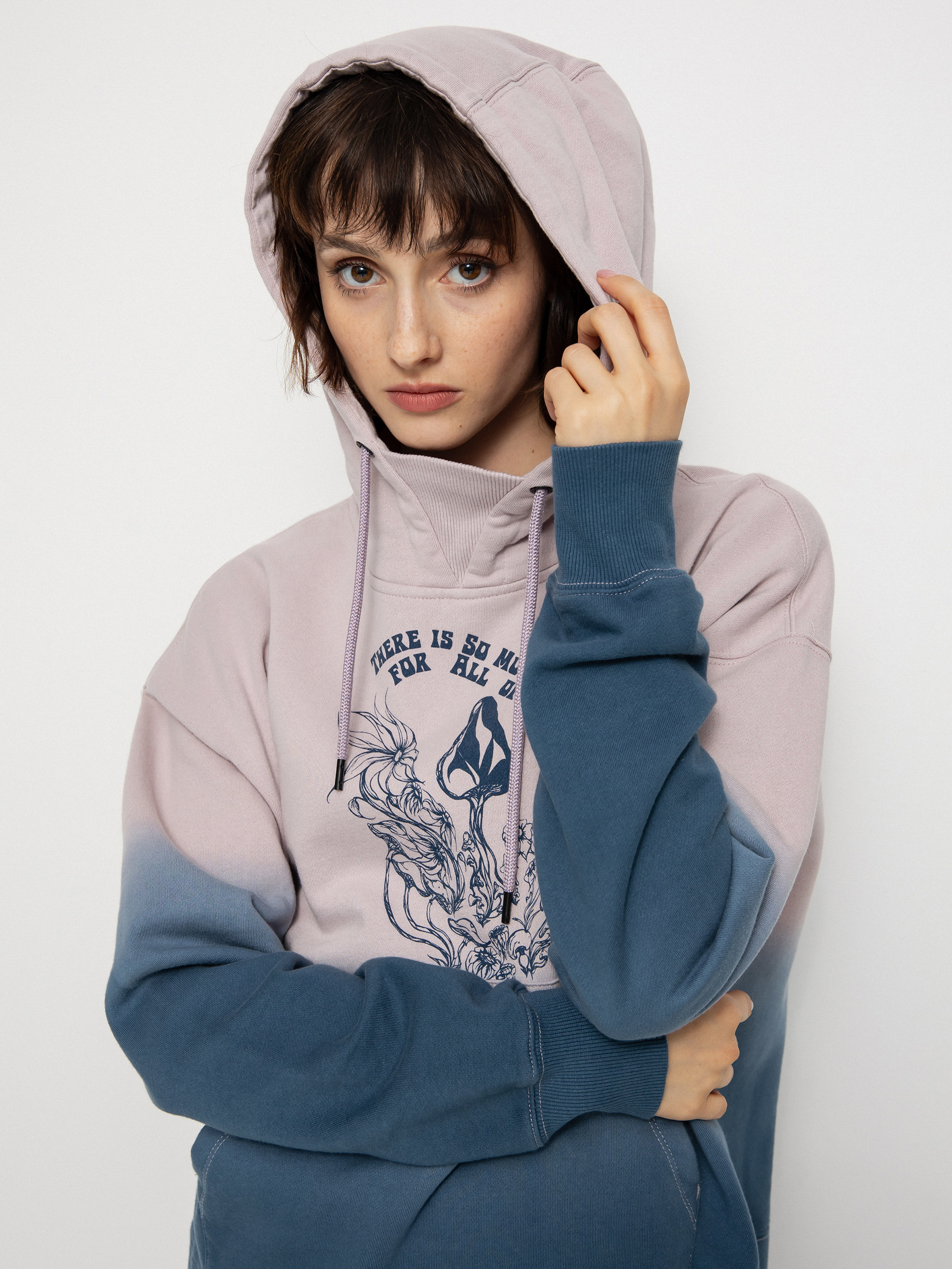 Bluza z kapturem Volcom Vol Peak HD Wmn (petrol blue)