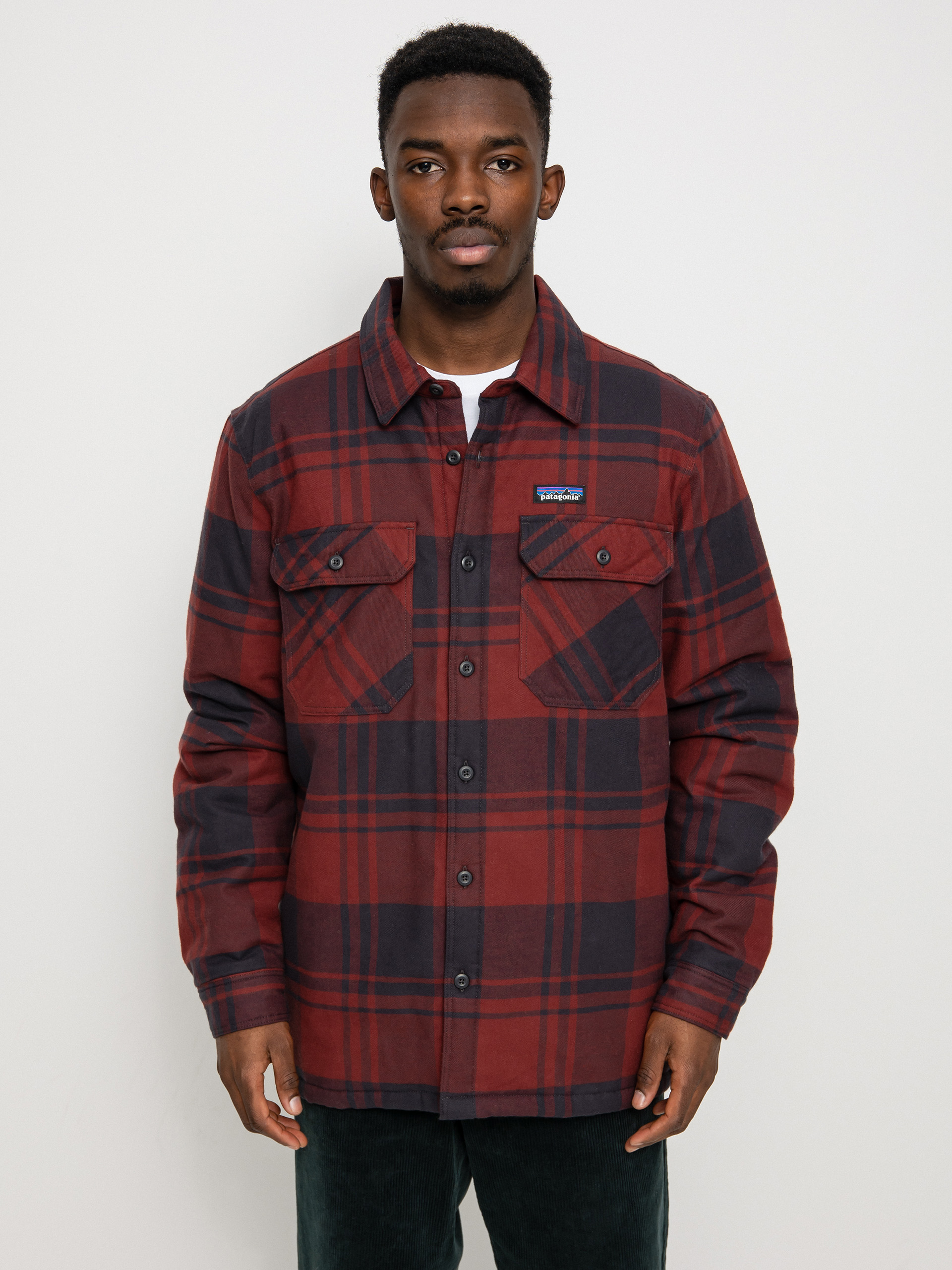 Kurtka Patagonia Insulated Organic Cotton Fjord Flannel (live oak/sequoia red)