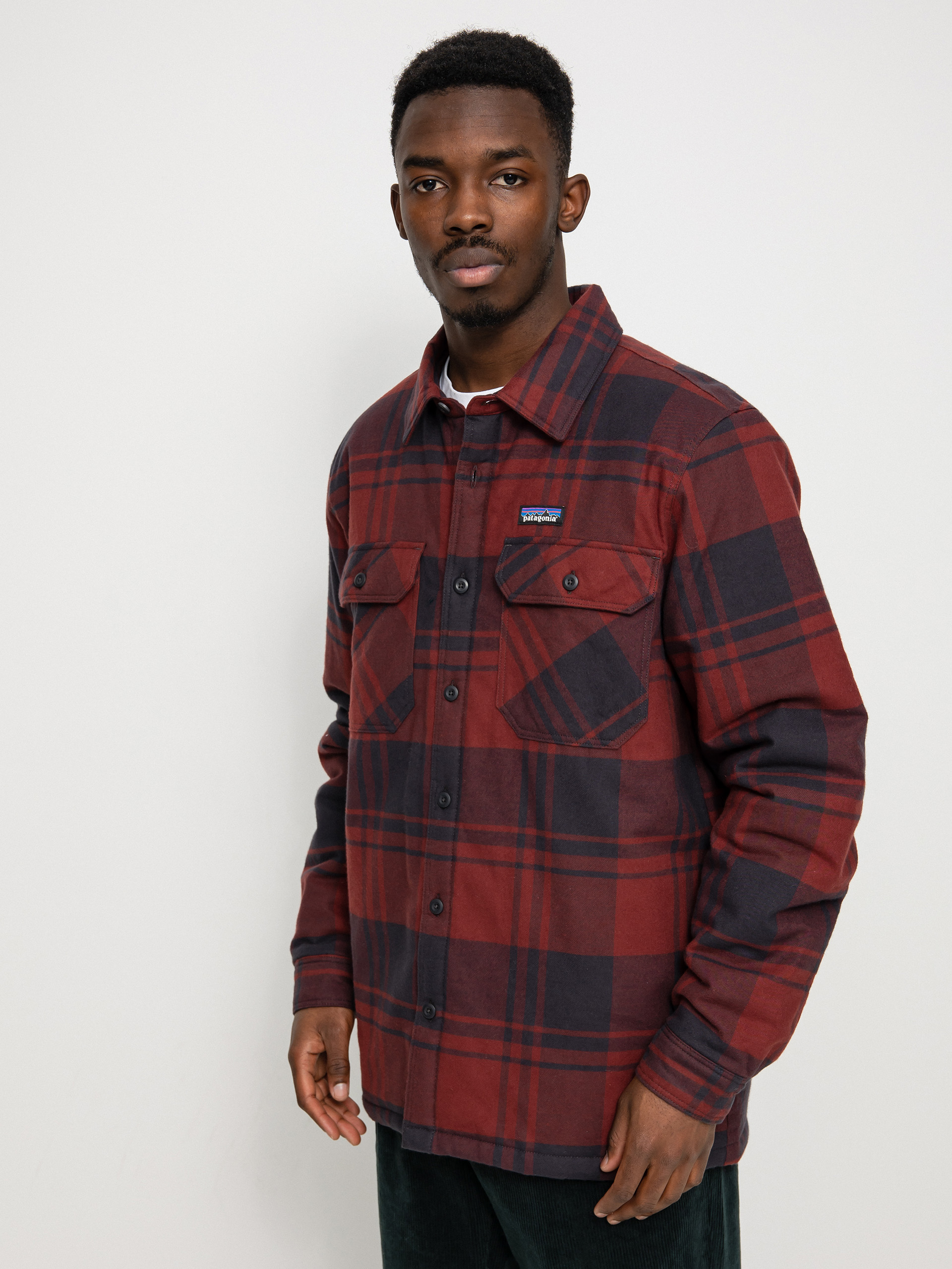 Kurtka Patagonia Insulated Organic Cotton Fjord Flannel (live oak/sequoia red)