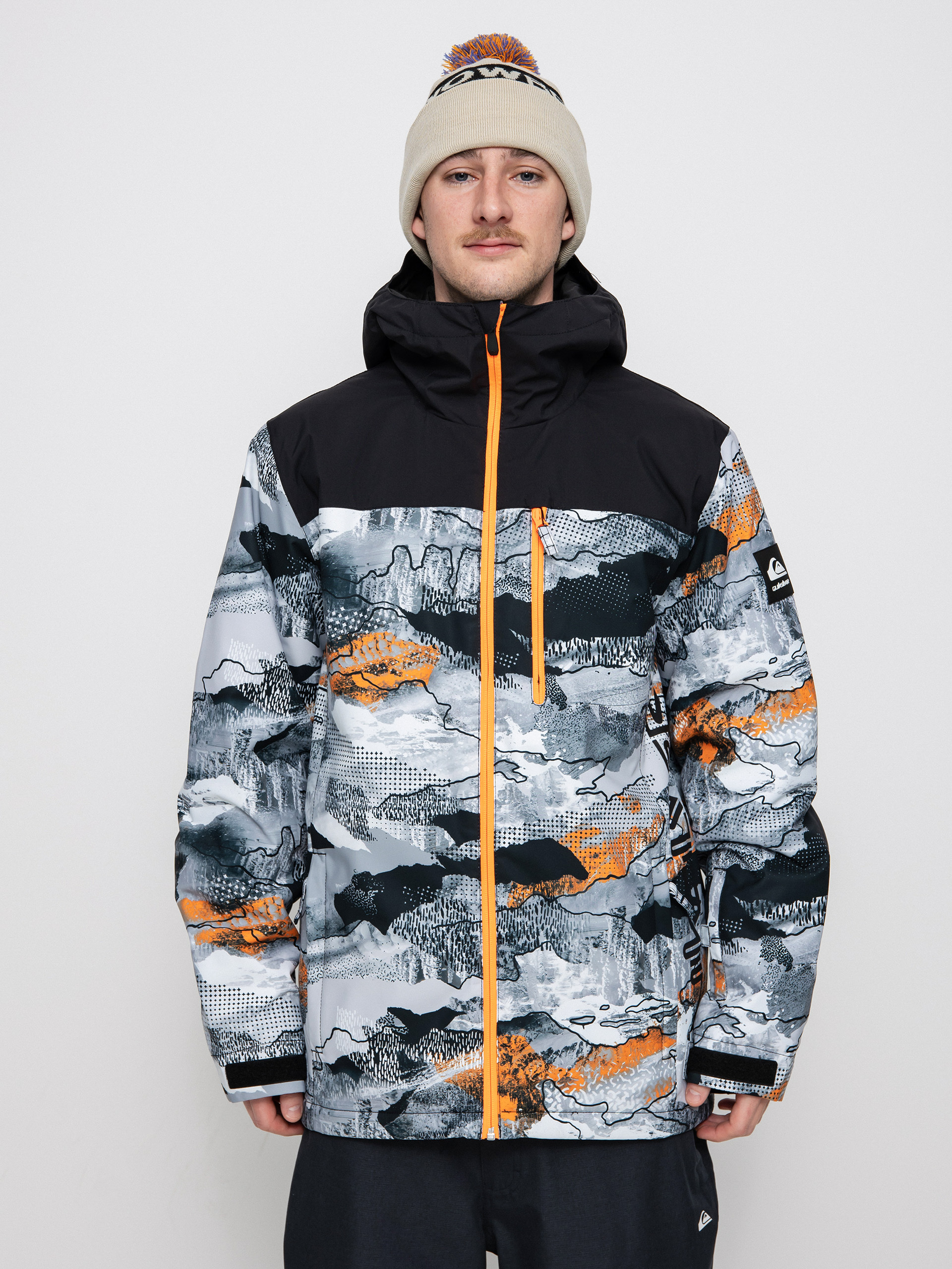 Męska Kurtka snowboardowa Quiksilver Morton (shocking orange paint the moun)