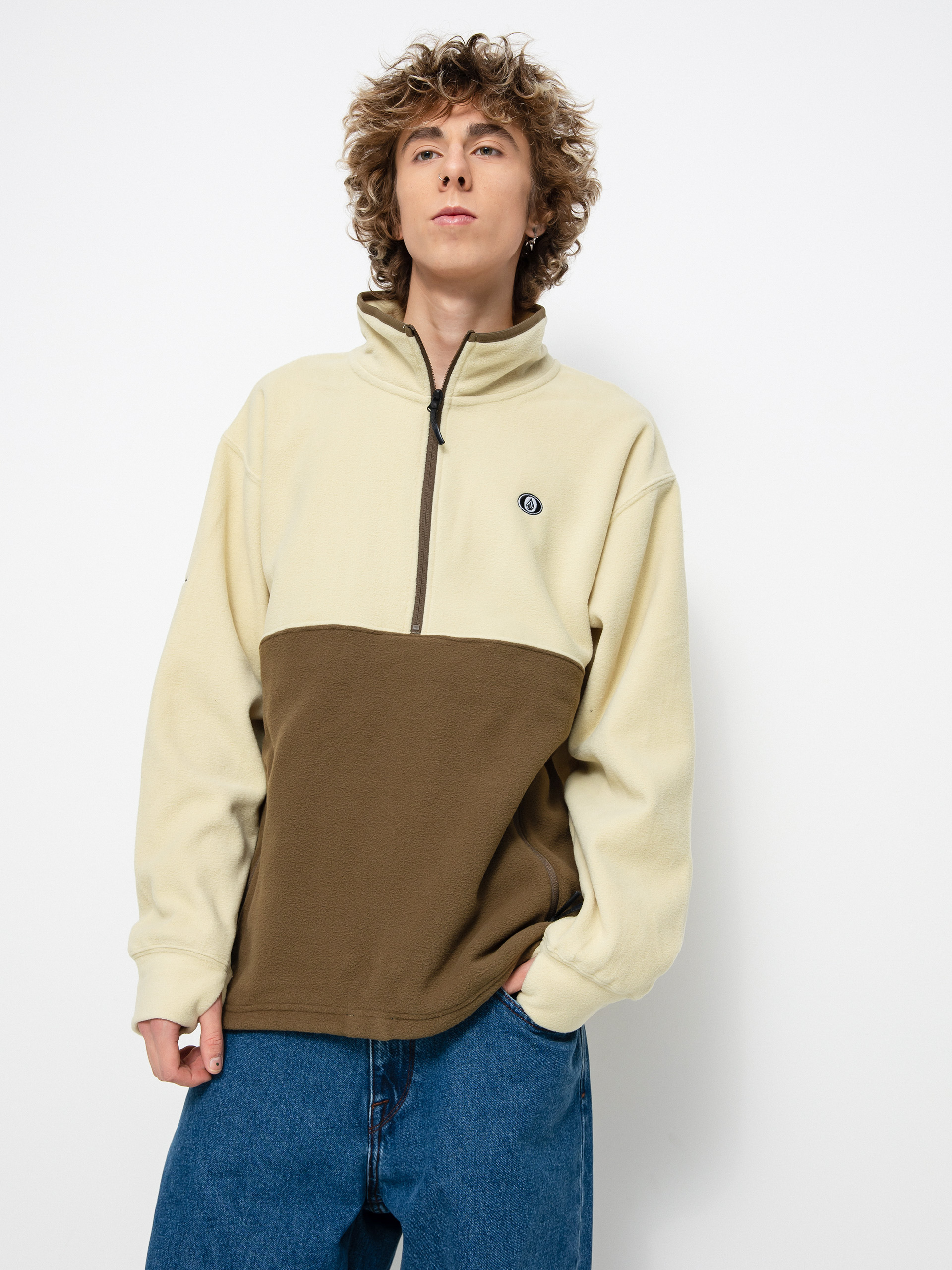Męska Bluza aktywna Volcom V Science 1/2 Zip (off white)