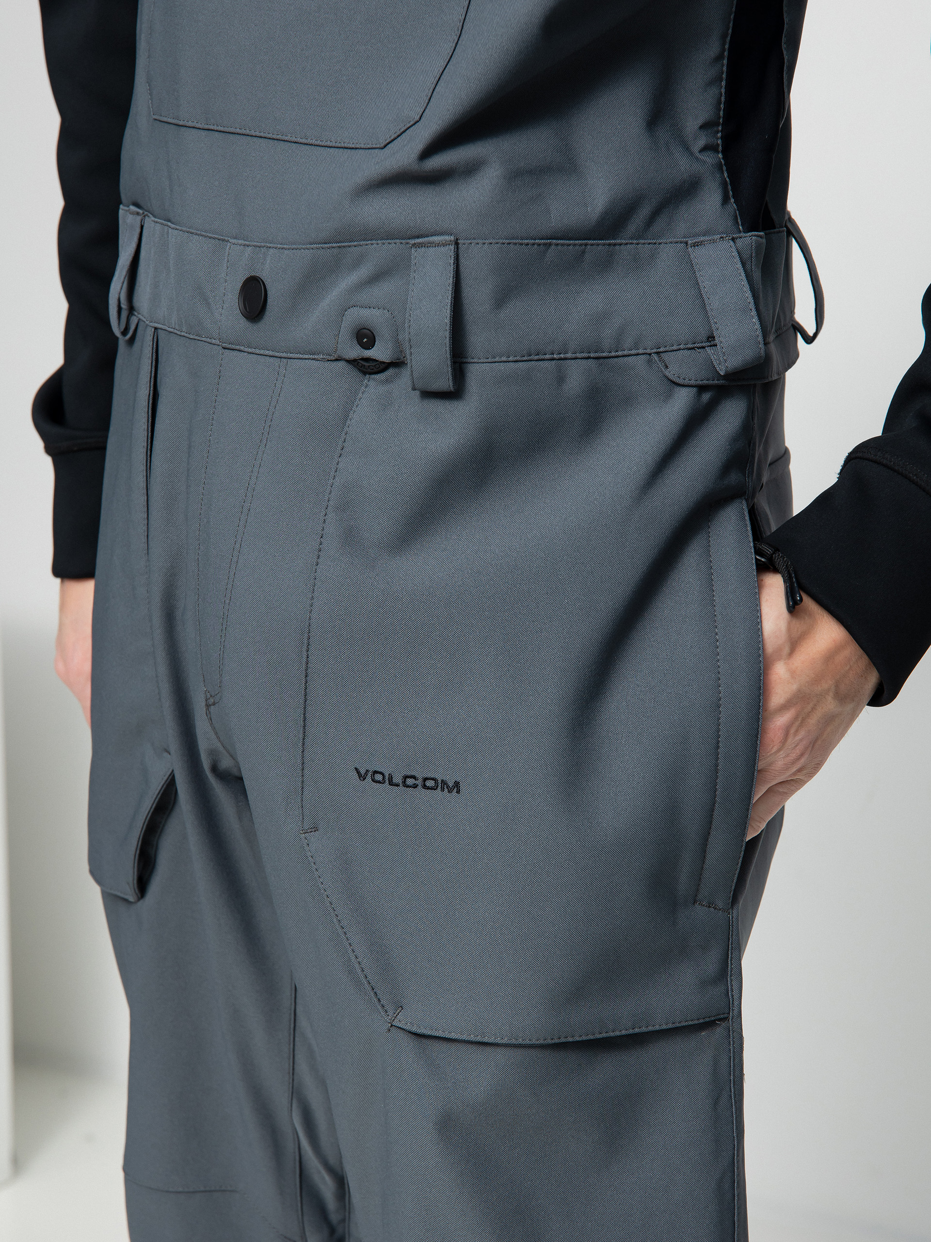 Męskie Spodnie snowboardowe Volcom Roan Bib Overall (dark grey)