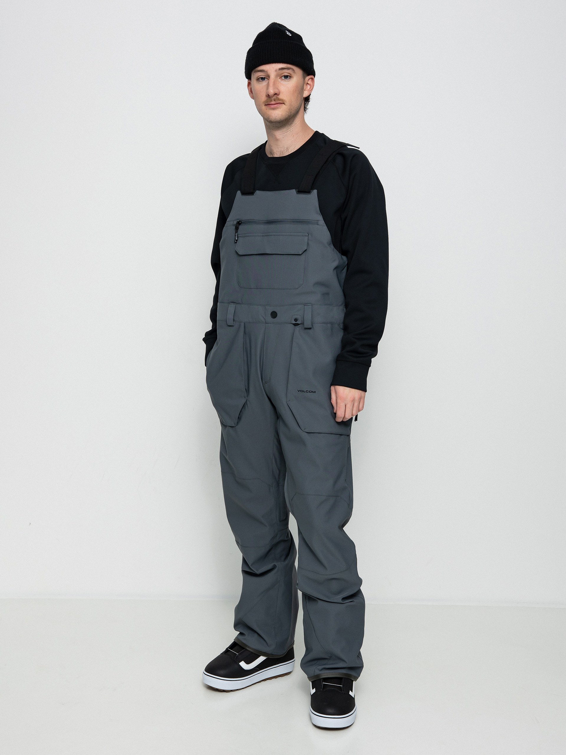 Męskie Spodnie snowboardowe Volcom Roan Bib Overall (dark grey)
