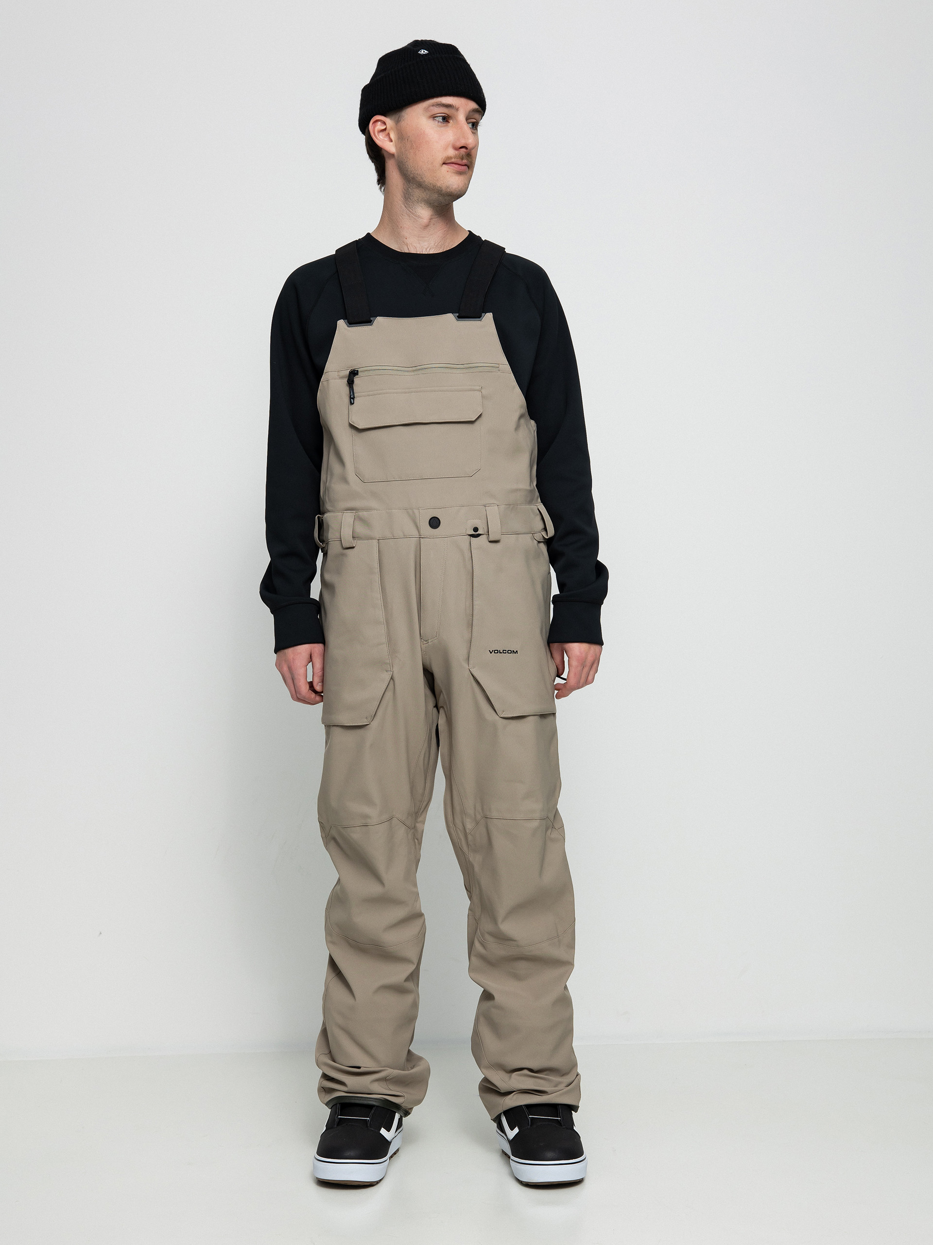 Męskie Spodnie snowboardowe Volcom Roan Bib Overall (dark khaki)