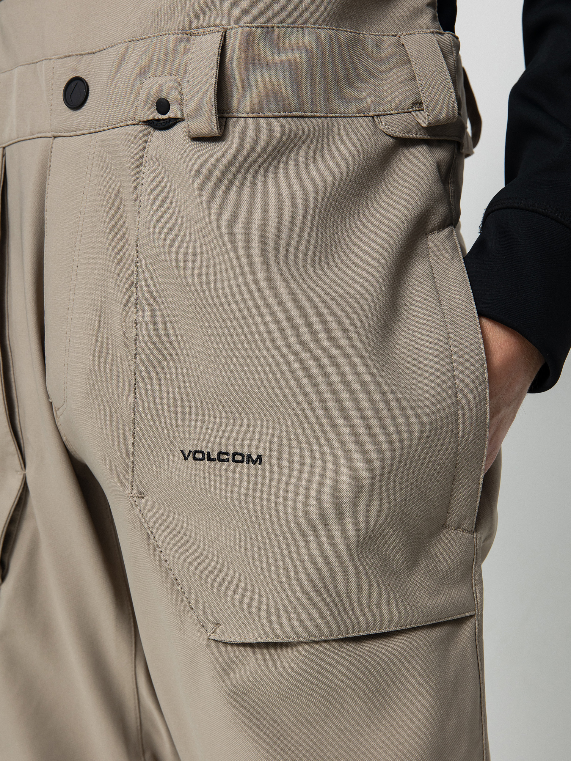 Męskie Spodnie snowboardowe Volcom Roan Bib Overall (dark khaki)